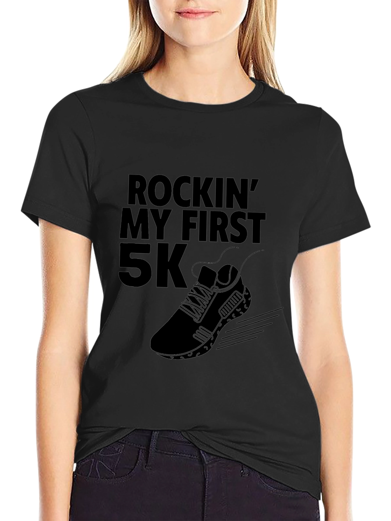 Rockin My First 5K Black T-Shirt