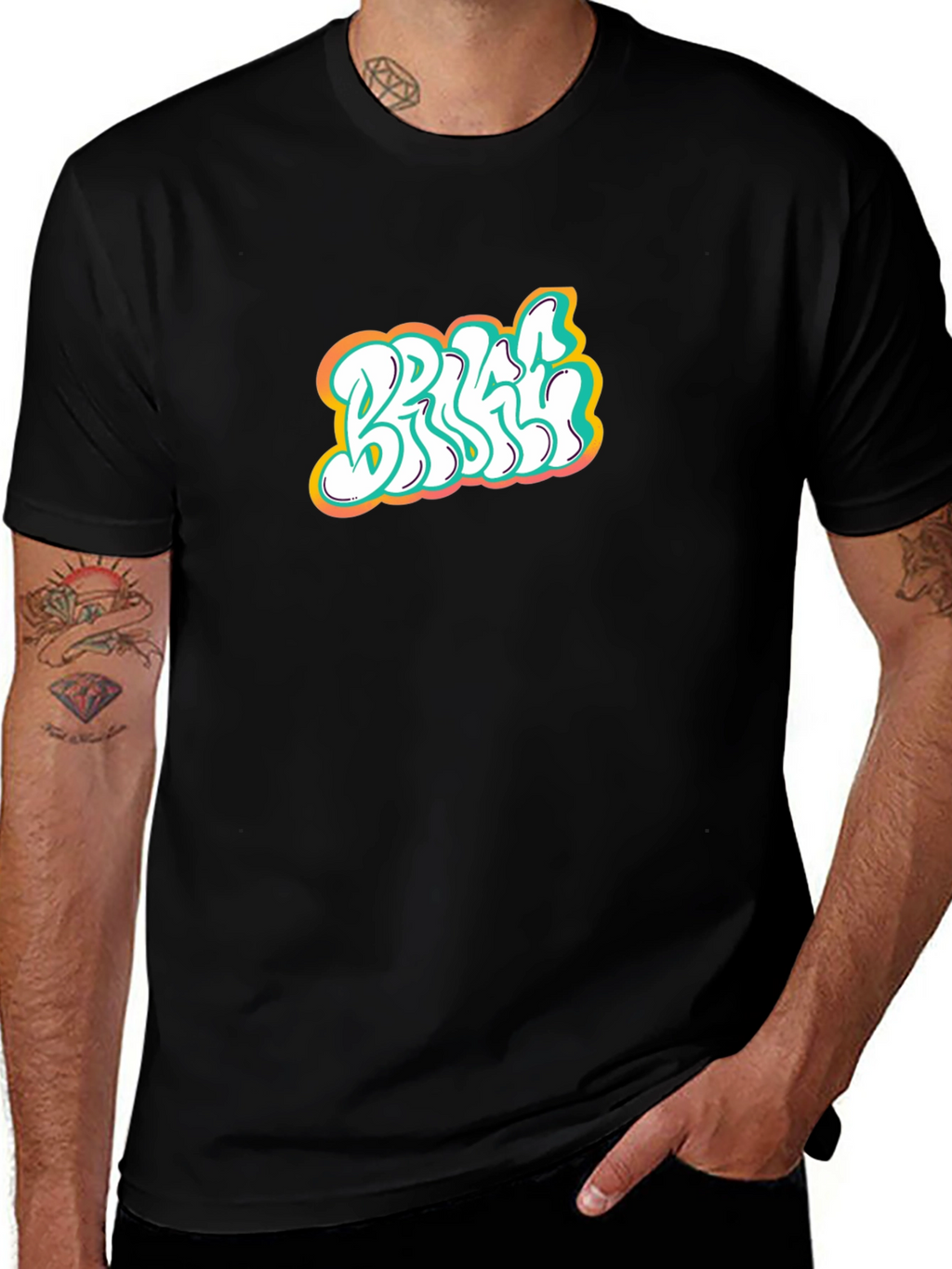 Stylish Graphic Print Black T-Shirt for Men