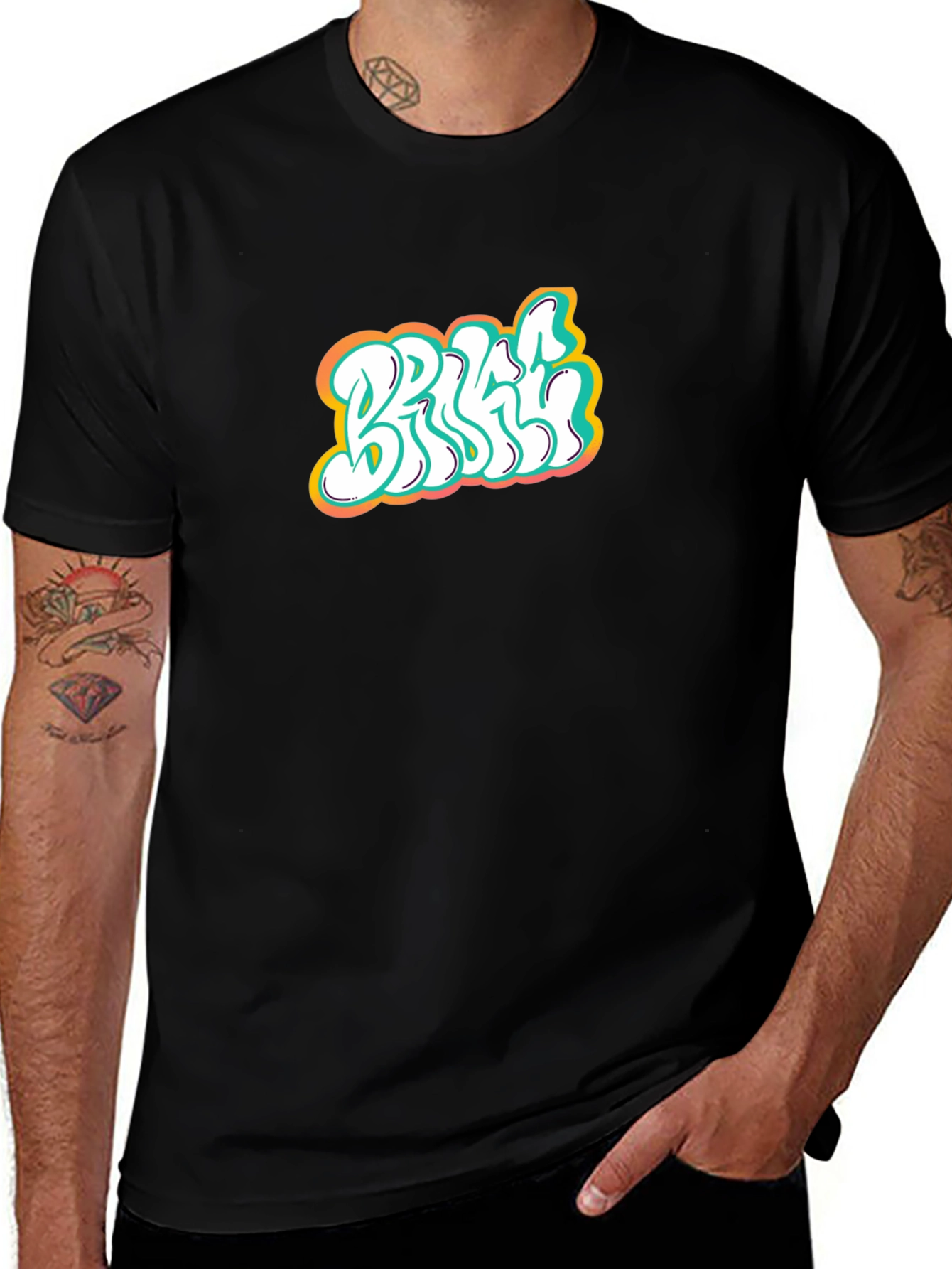 Stylish Graphic Print Black T-Shirt for Men