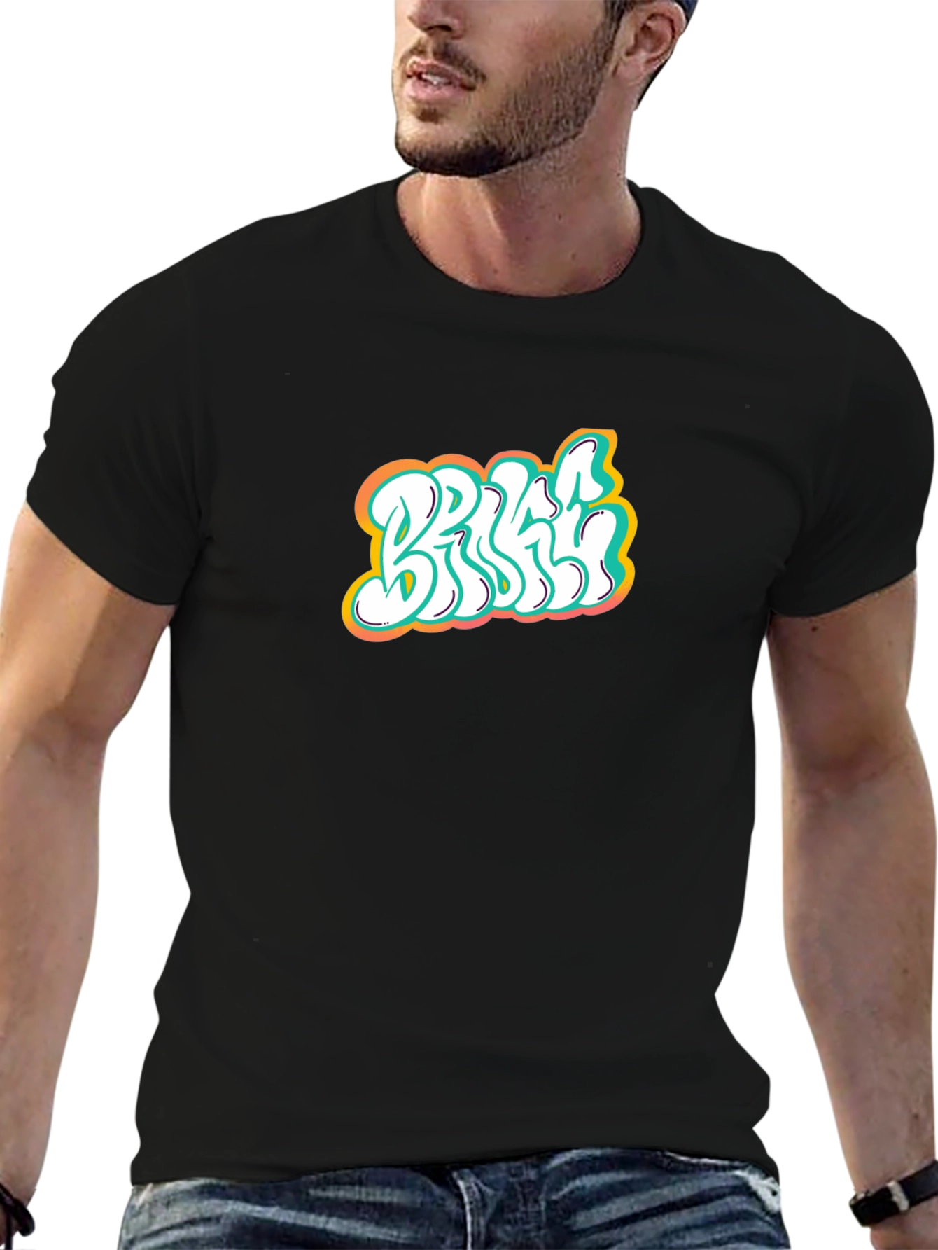 Stylish Graphic Print Black T-Shirt for Men