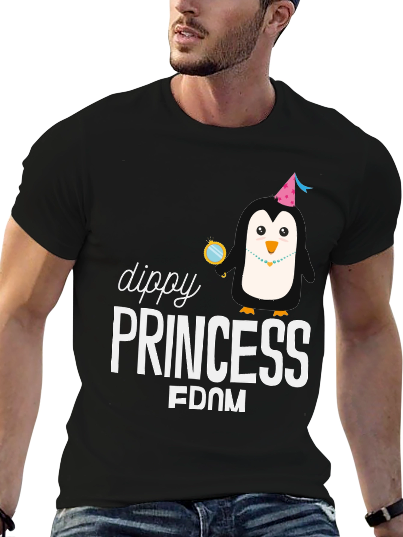 Dippy Princess Penguin T-Shirt Funny Graphic Tee