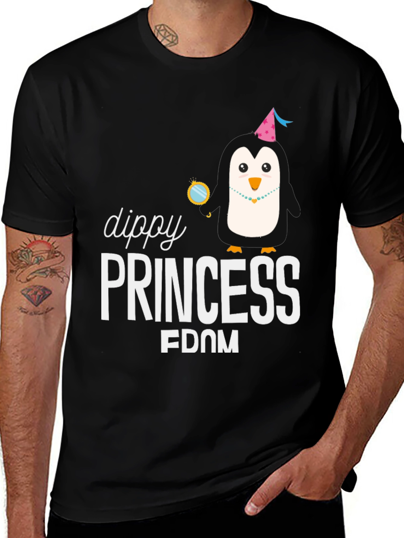 Dippy Princess Penguin T-Shirt Funny Graphic Tee
