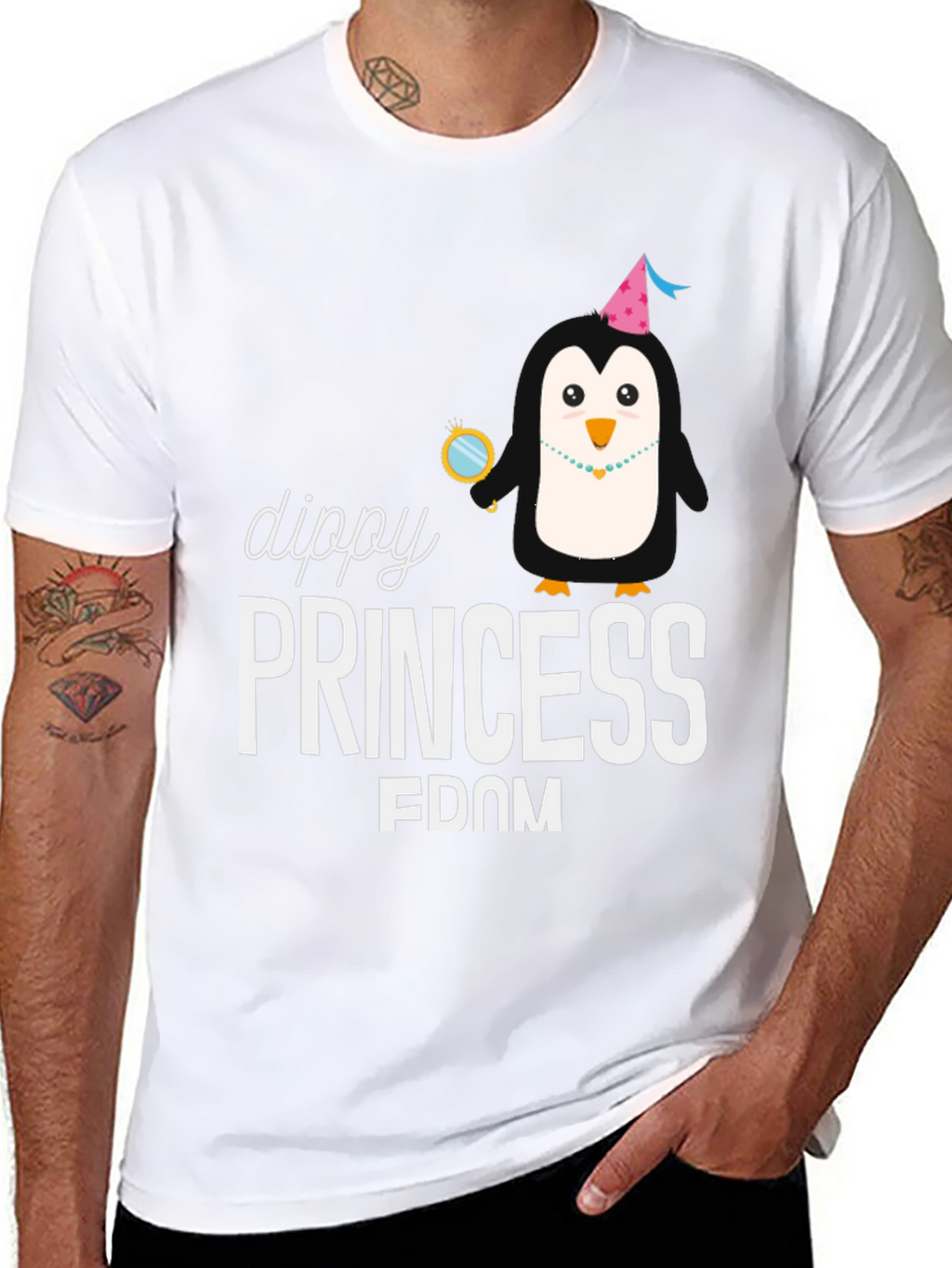Dippy Princess Penguin T-Shirt Funny Graphic Tee