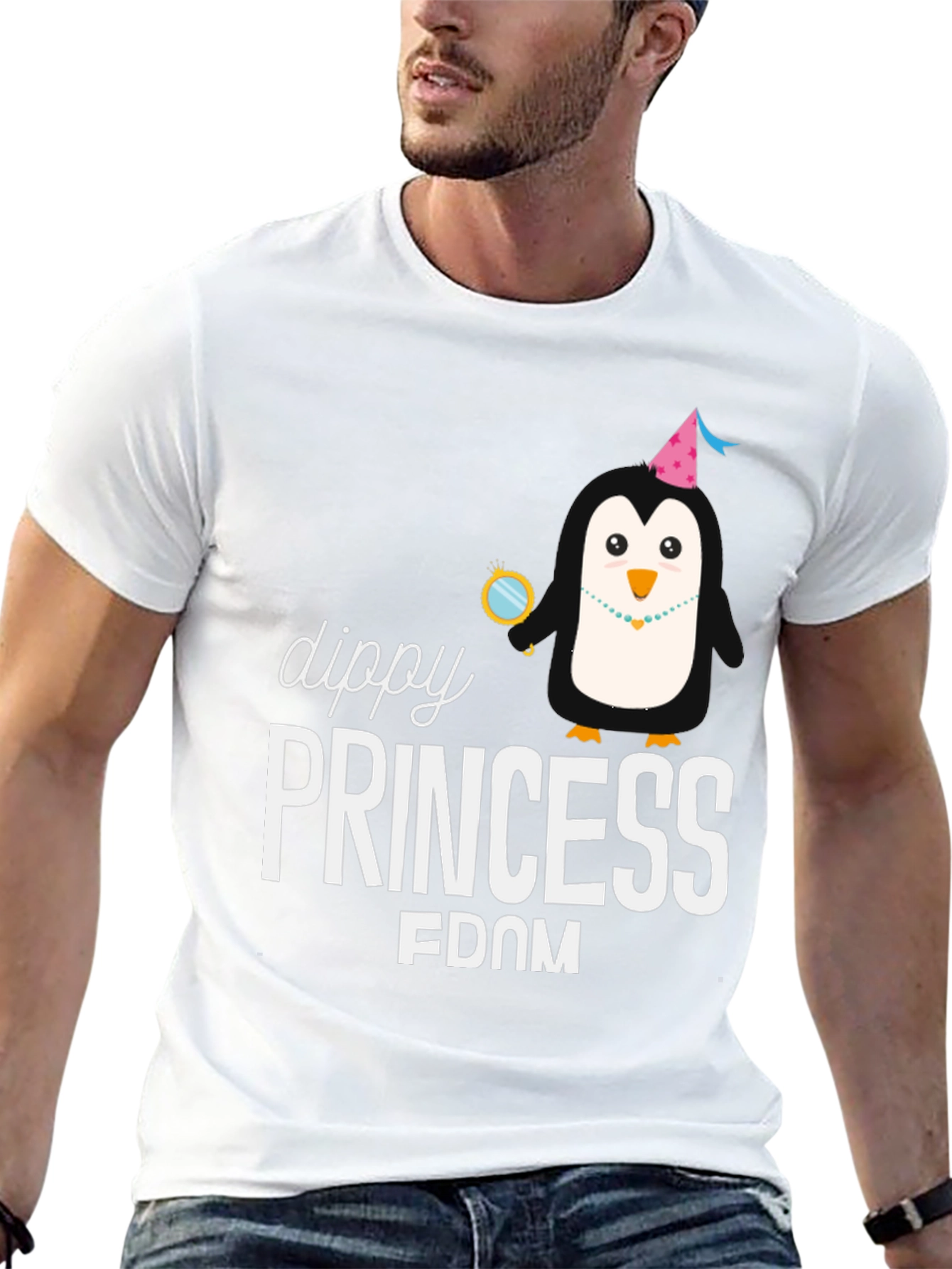 Dippy Princess Penguin T-Shirt Funny Graphic Tee