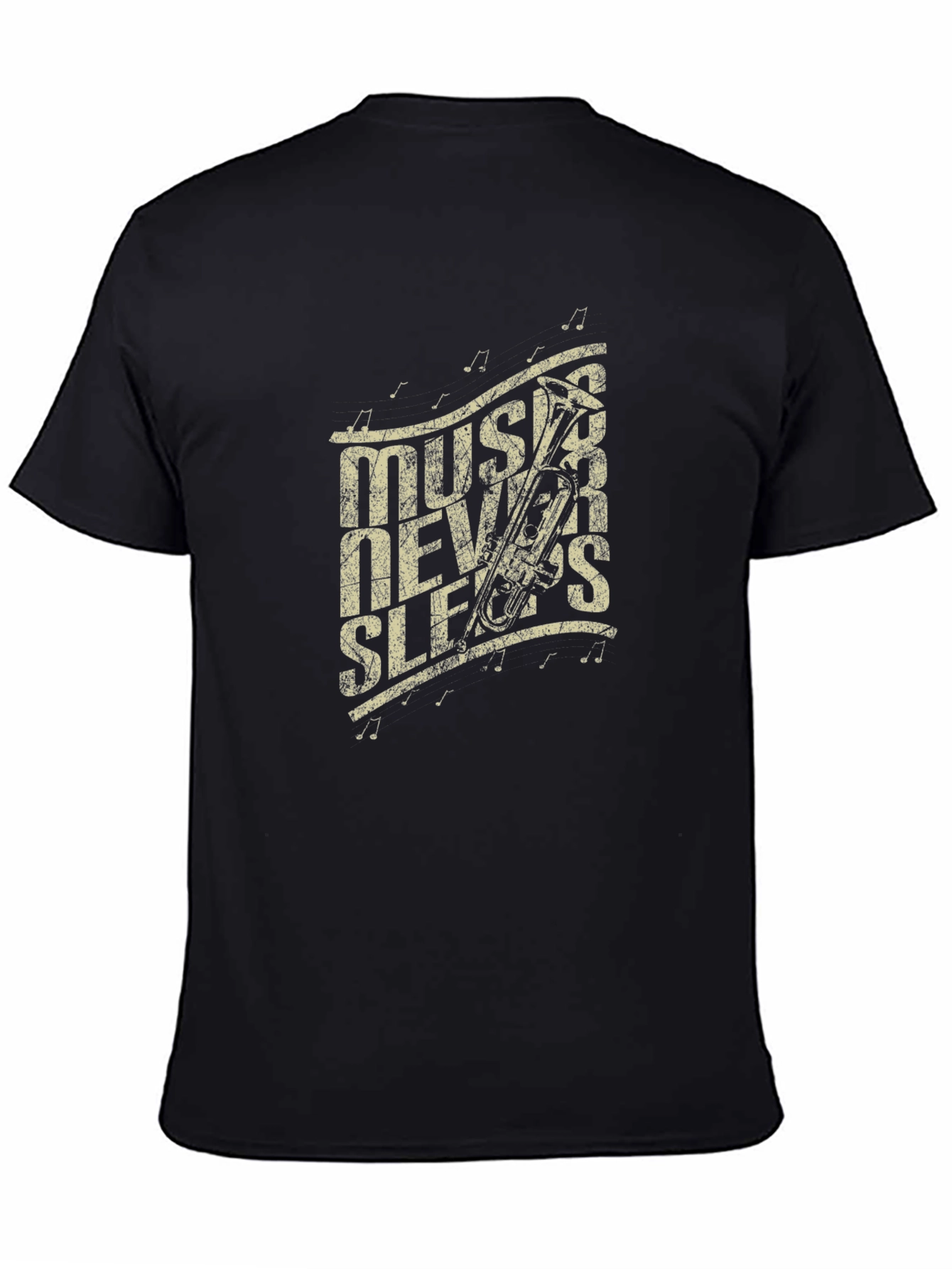 Music Never Sleeps T-Shirt - Band Instrument Graphic Tee