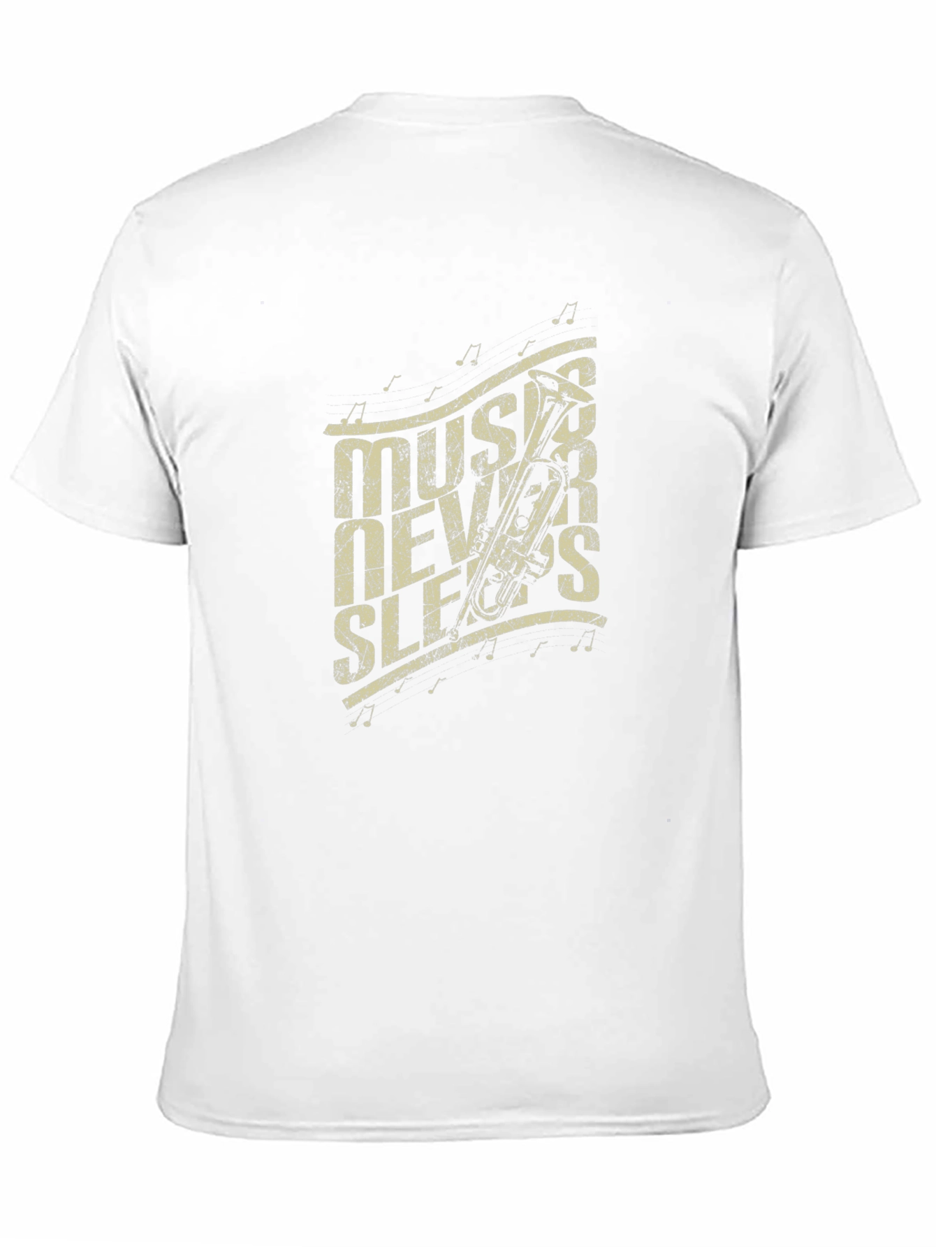 Music Never Sleeps T-Shirt - Band Instrument Graphic Tee