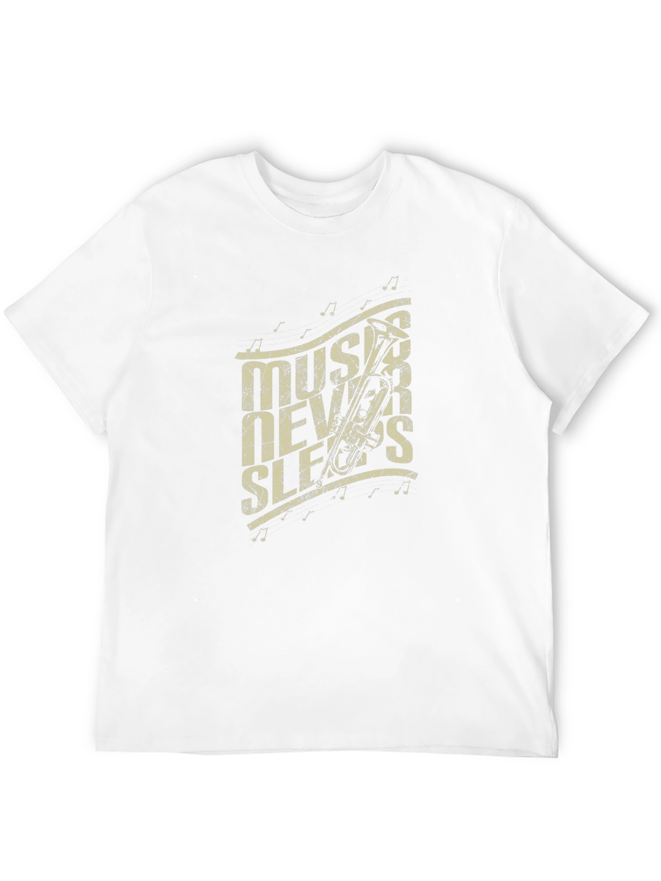Music Never Sleeps T-Shirt - Band Instrument Graphic Tee
