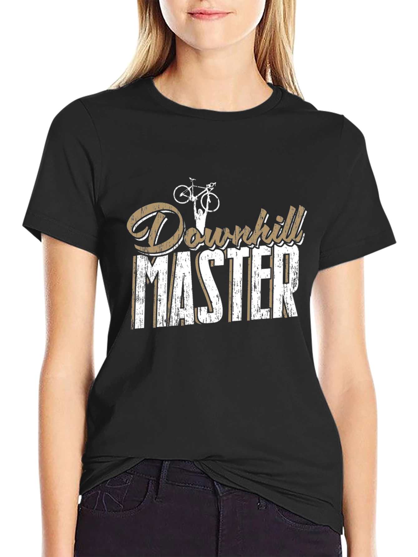 Downhill Master Graphic Tee - Black Cotton Casual T-Shirt