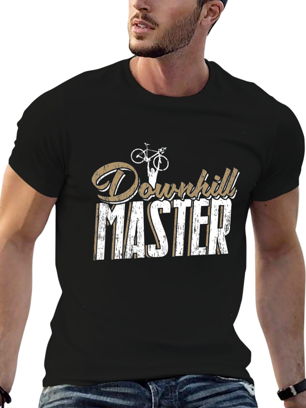 Downhill Master Graphic Tee - Black Cotton Casual T-Shirt