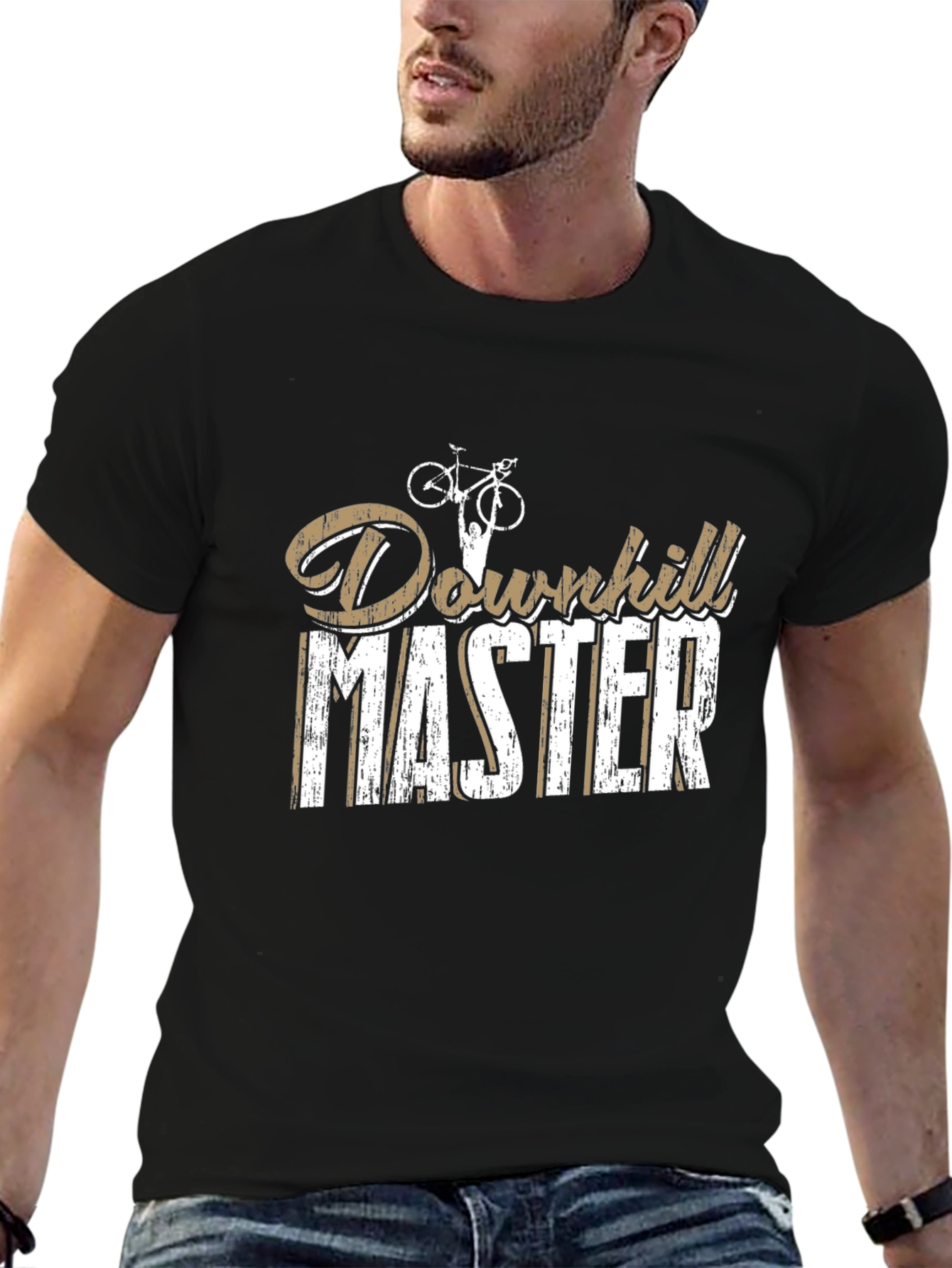 Downhill Master Graphic Tee - Black Cotton Casual T-Shirt