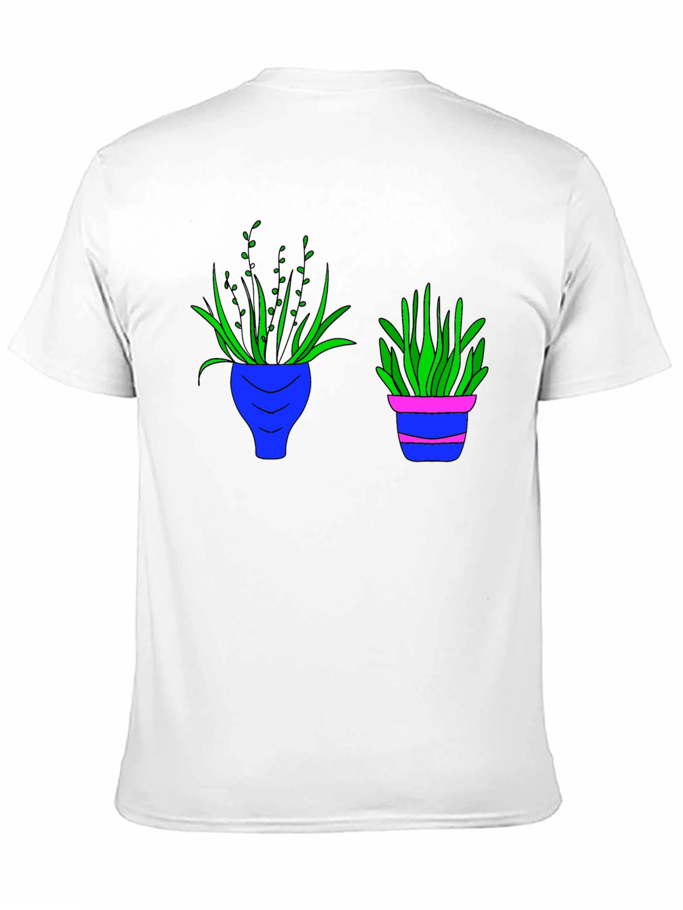 Black Tee with Plant Pot Graphic
