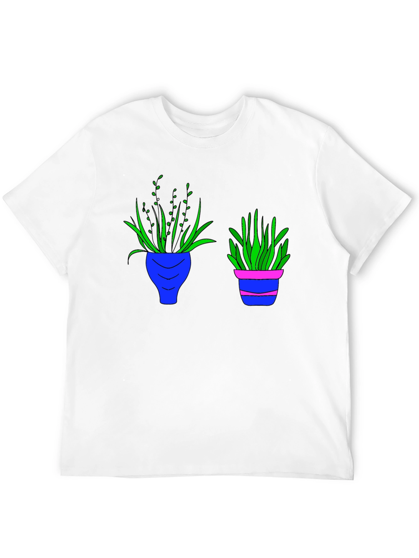 Black Tee with Plant Pot Graphic