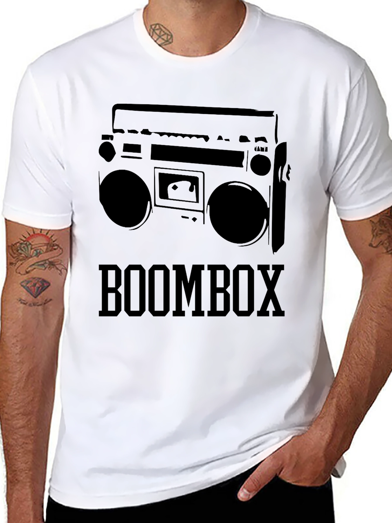 Retro Boombox Graphic T-Shirt - Classic 80s Style