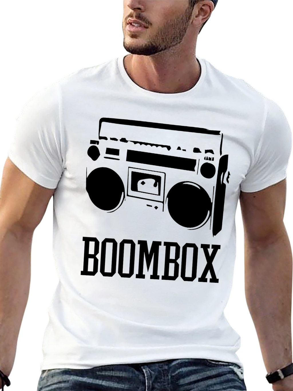 Retro Boombox Graphic T-Shirt - Classic 80s Style