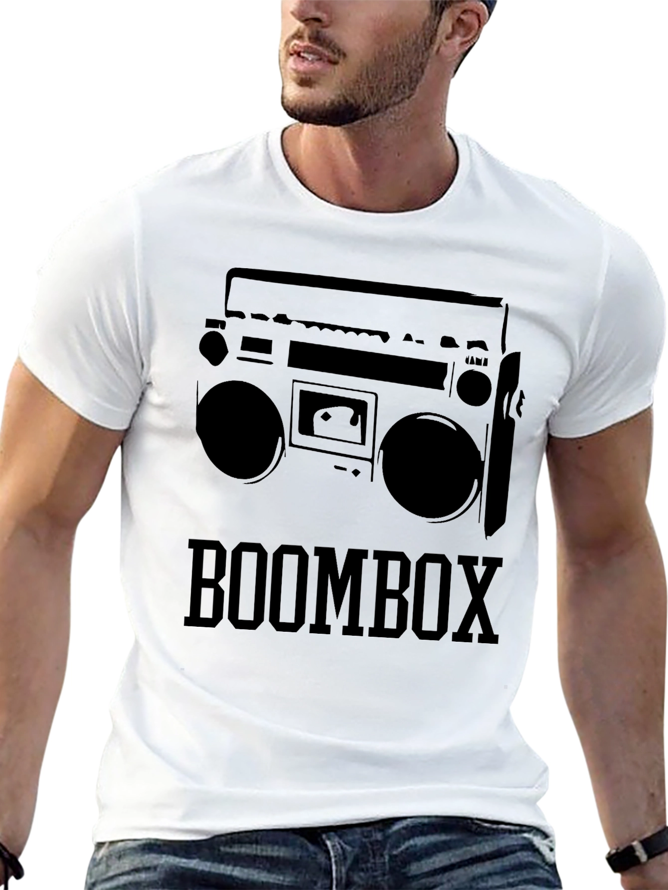 Retro Boombox Graphic T-Shirt - Classic 80s Style