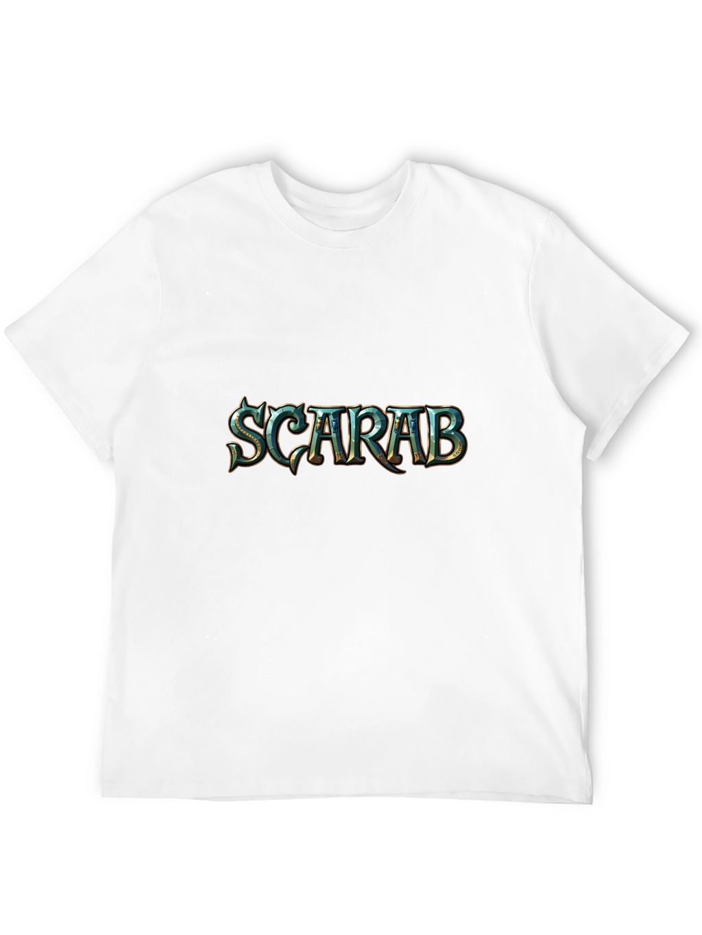 Scarab Beetle Graphic Print Black T-Shirt