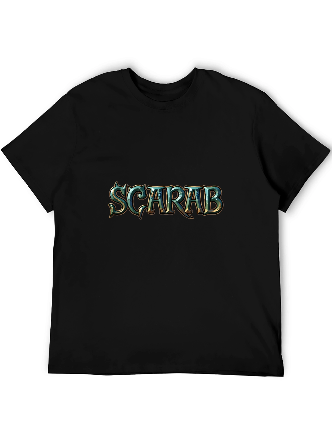 Scarab Beetle Graphic Print Black T-Shirt