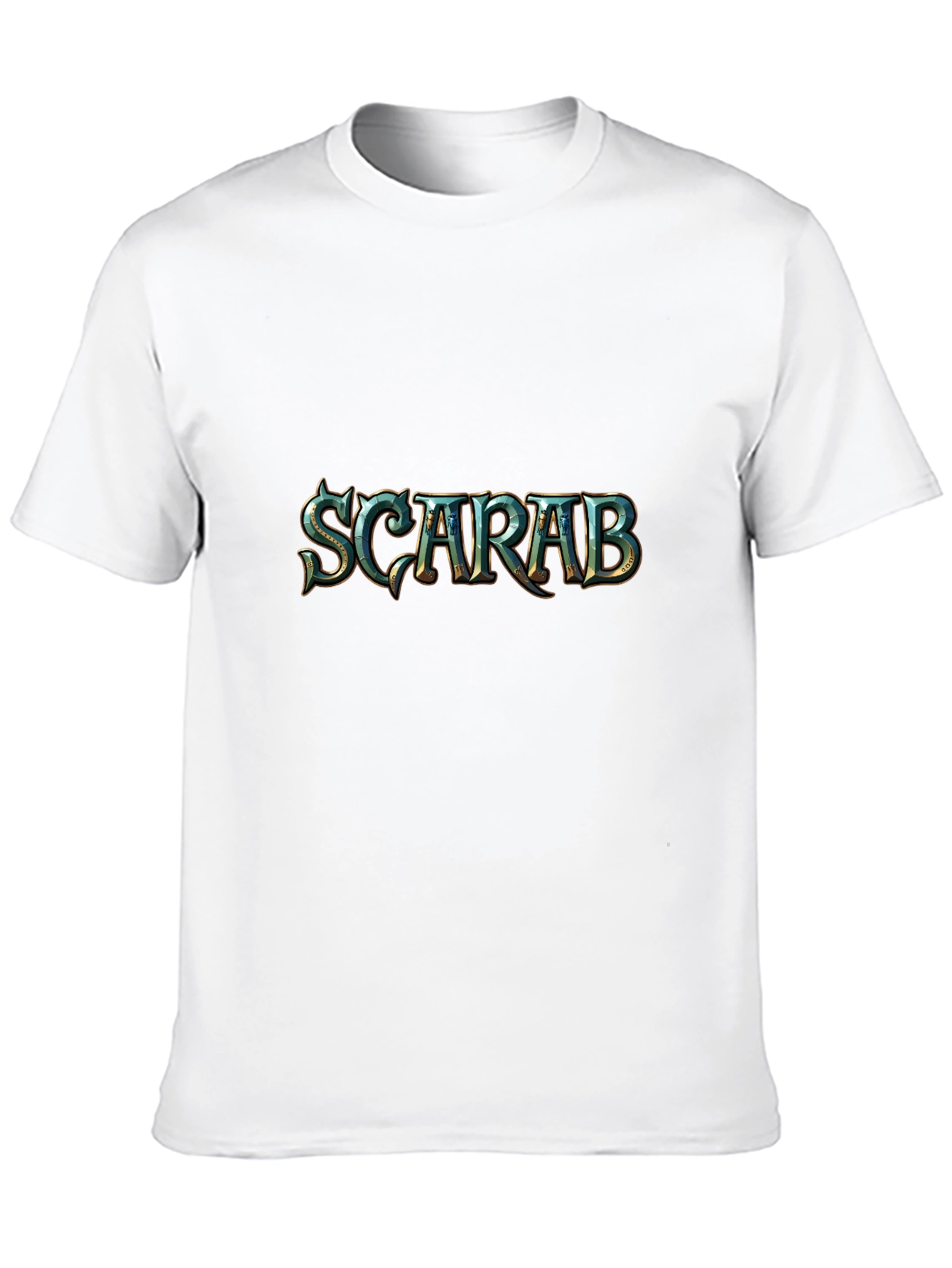 Scarab Beetle Graphic Print Black T-Shirt