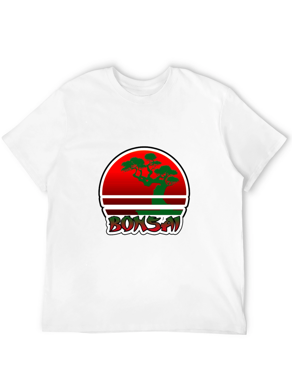 Bonsai Graphic Tee - Red Circle Bonsai Design