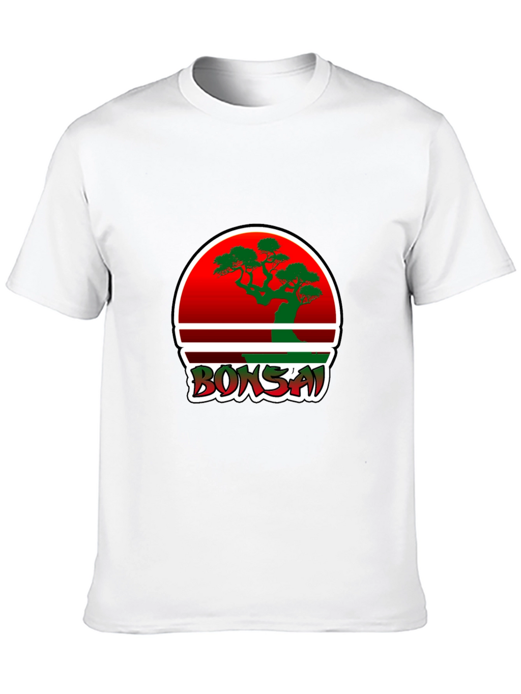 Bonsai Graphic Tee - Red Circle Bonsai Design