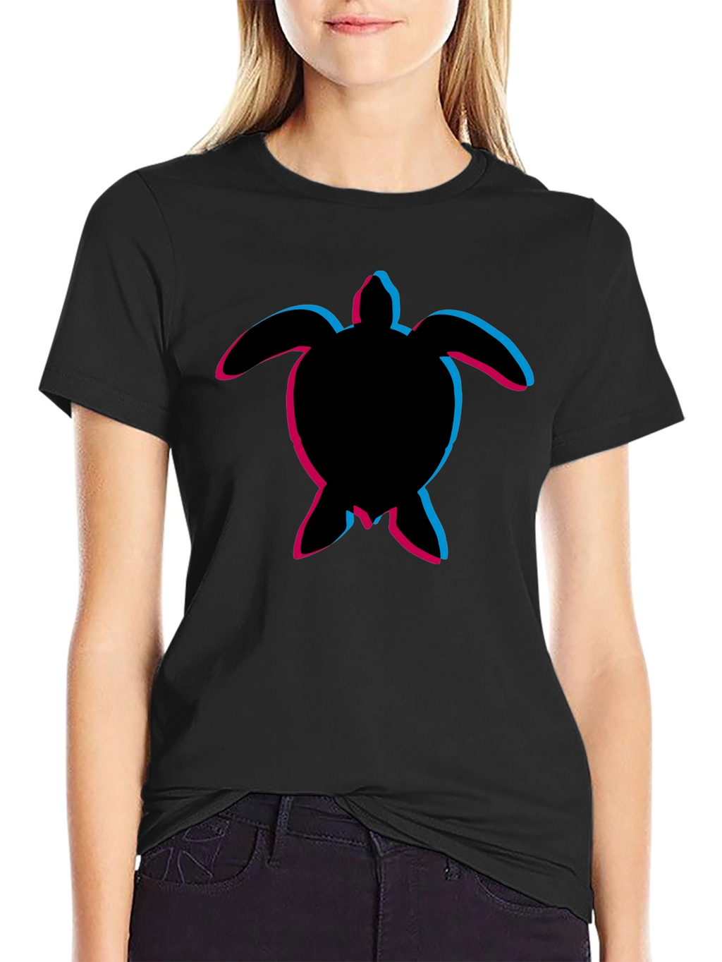Mens Black Turtle Graphic T-Shirt