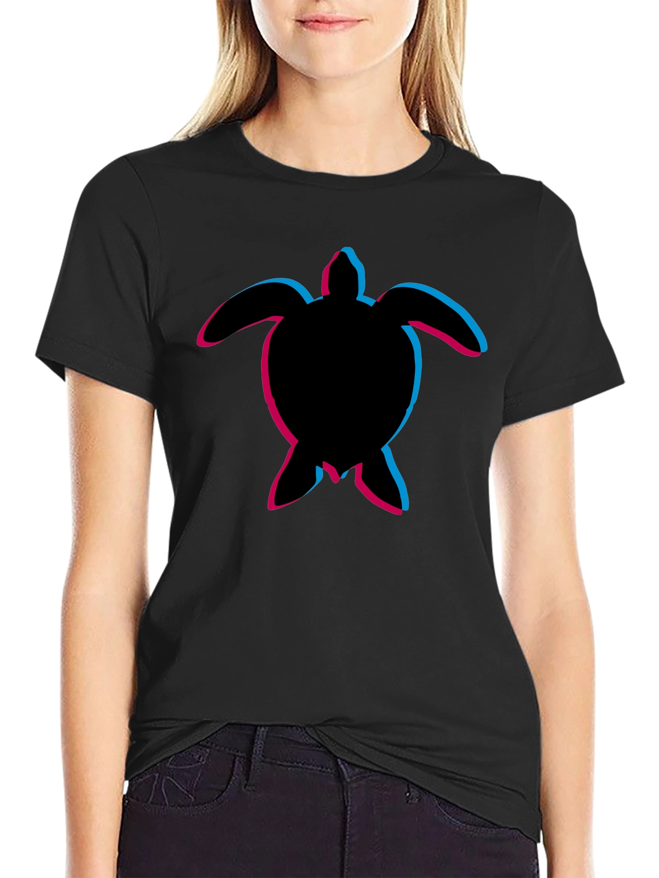 Mens Black Turtle Graphic T-Shirt