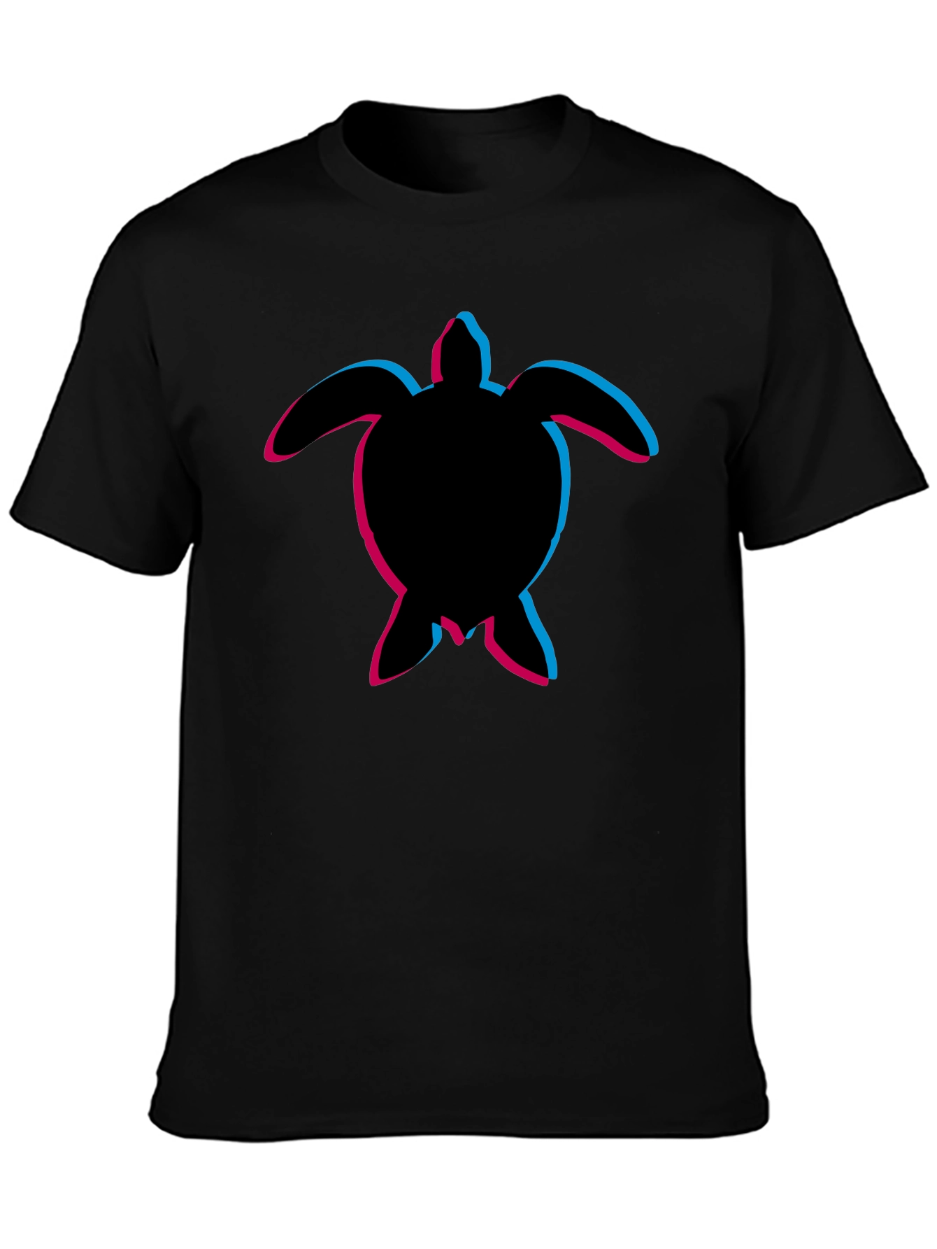 Mens Black Turtle Graphic T-Shirt
