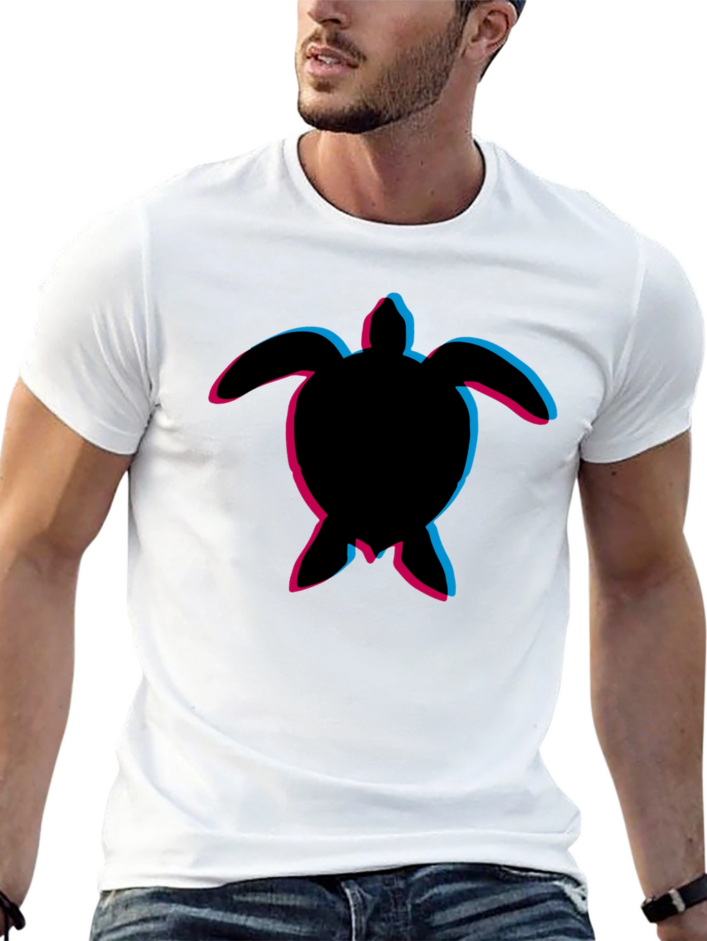 Mens Black Turtle Graphic T-Shirt