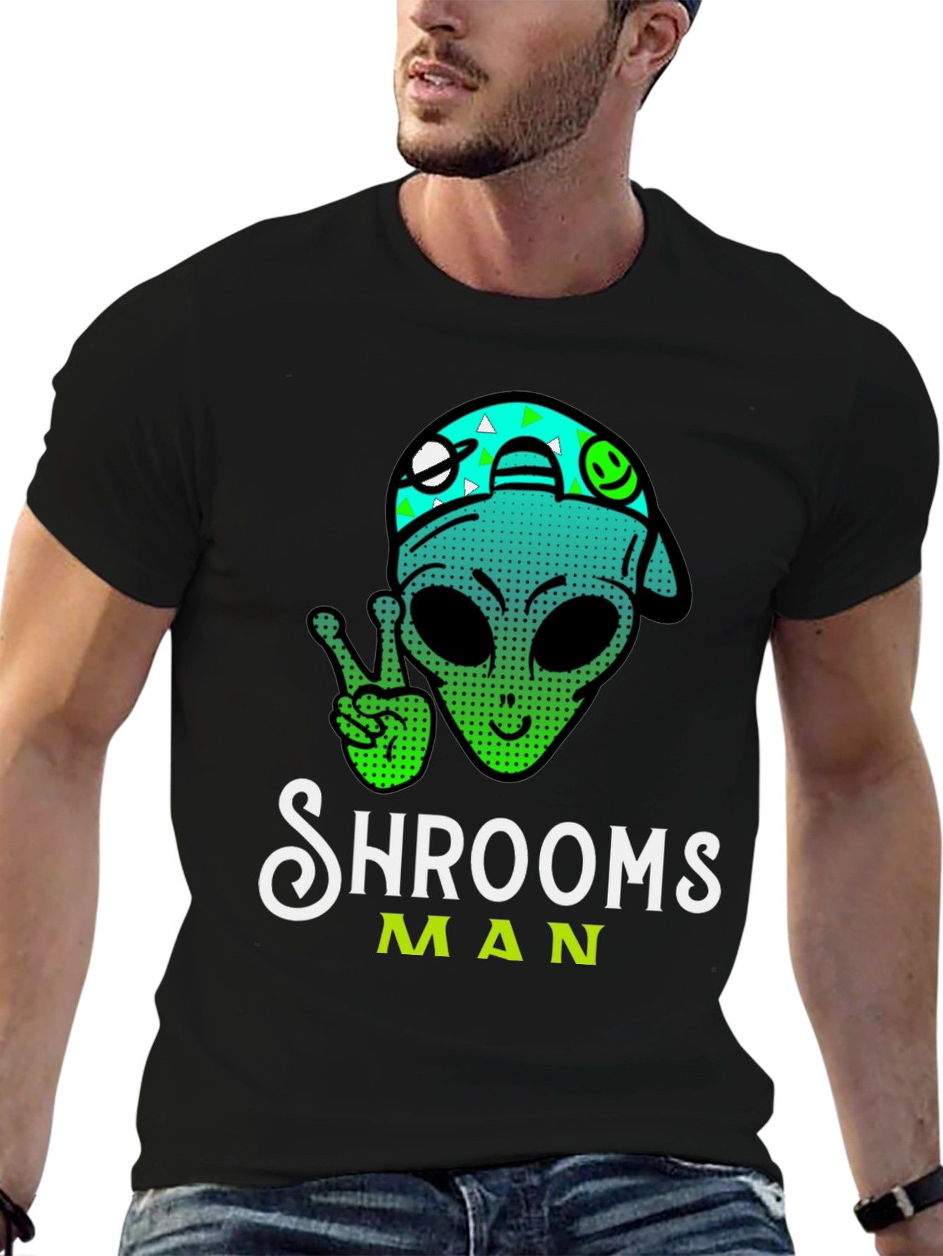 Shrooms Man Alien Graphic Tee