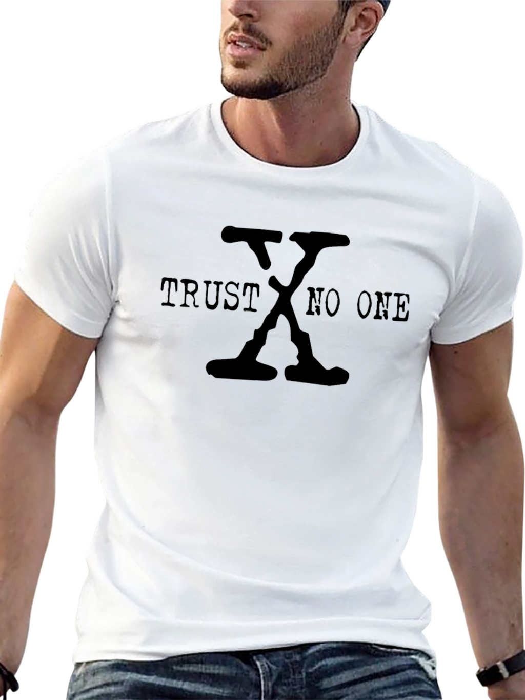 Trust No One Graphic Tee - Black Cotton T-Shirt