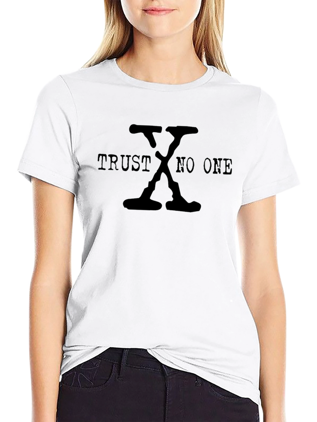 Trust No One Graphic Tee - Black Cotton T-Shirt