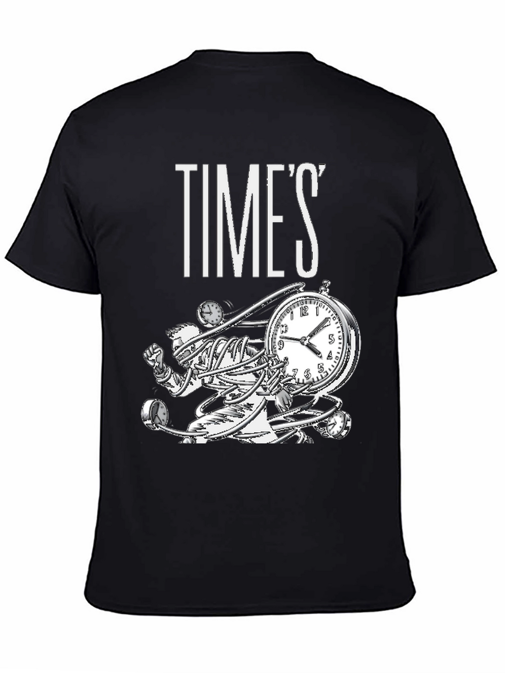 Time Warp Graphic Tee - Black Cotton T-Shirt