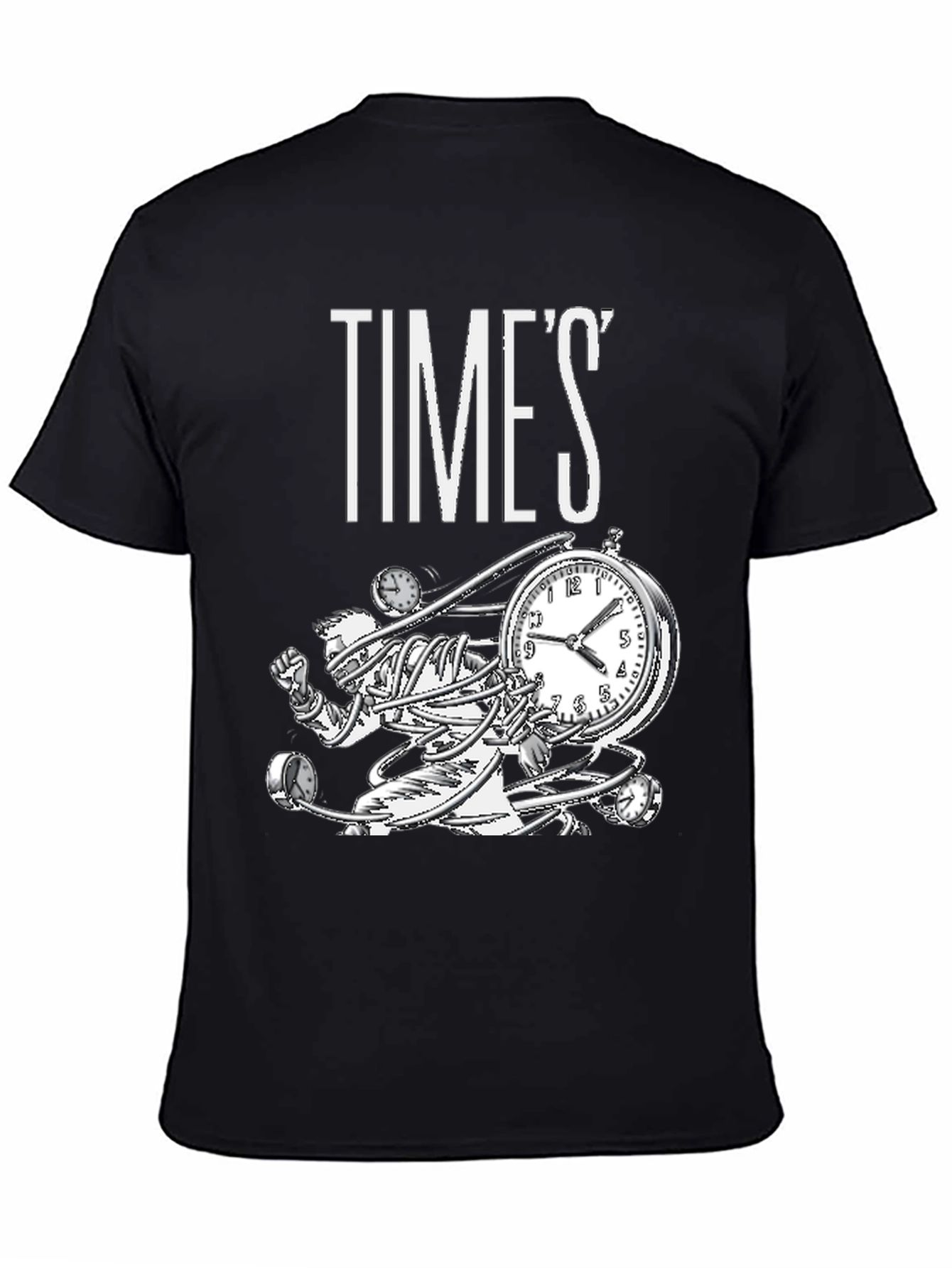 Time Warp Graphic Tee - Black Cotton T-Shirt