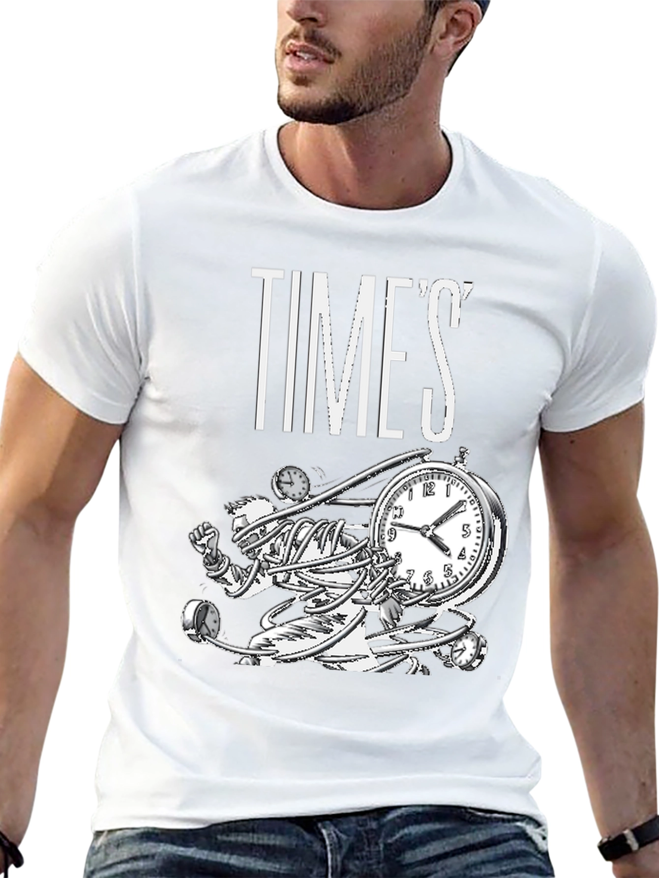 Time Warp Graphic Tee - Black Cotton T-Shirt