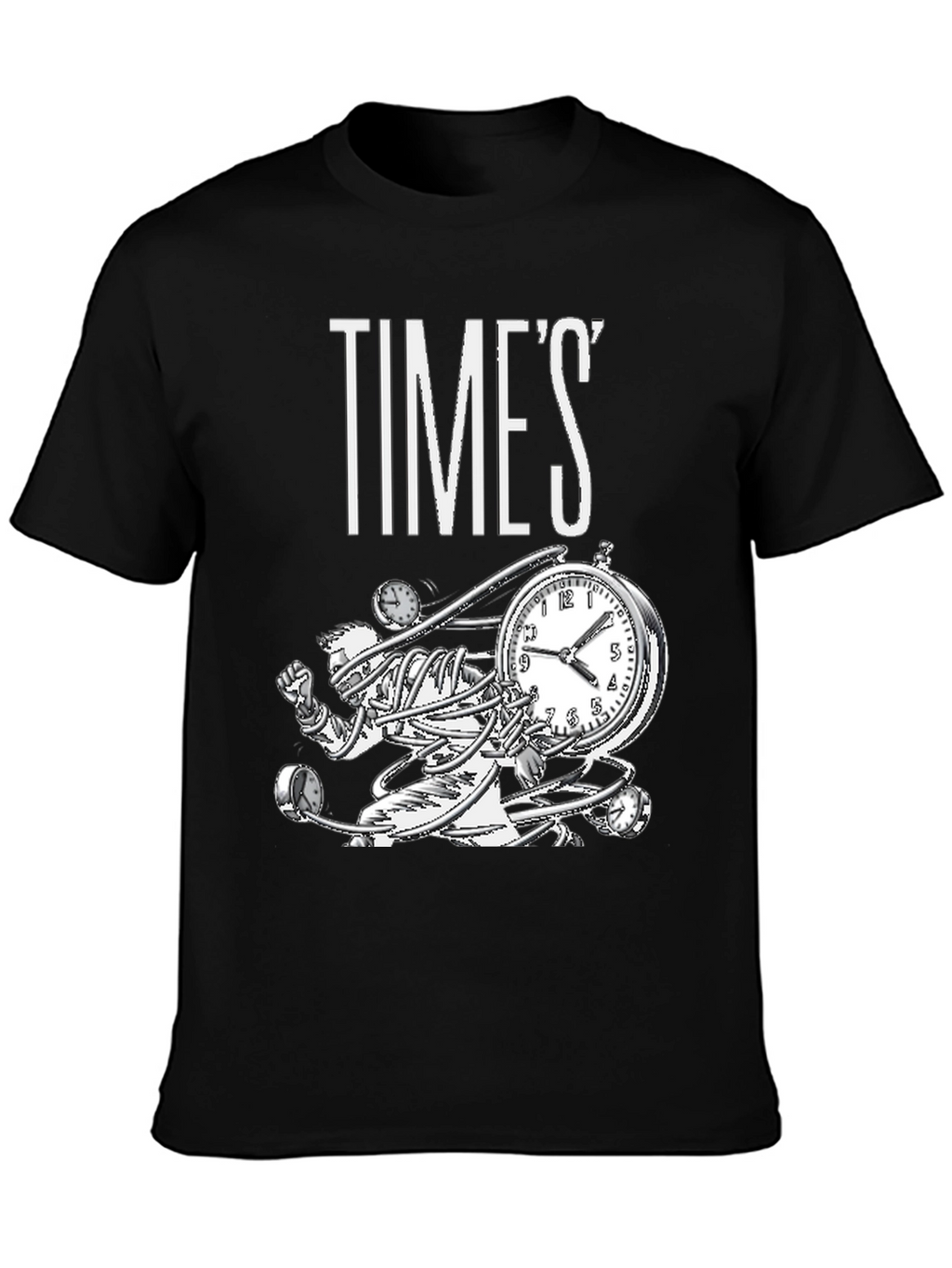 Time Warp Graphic Tee - Black Cotton T-Shirt