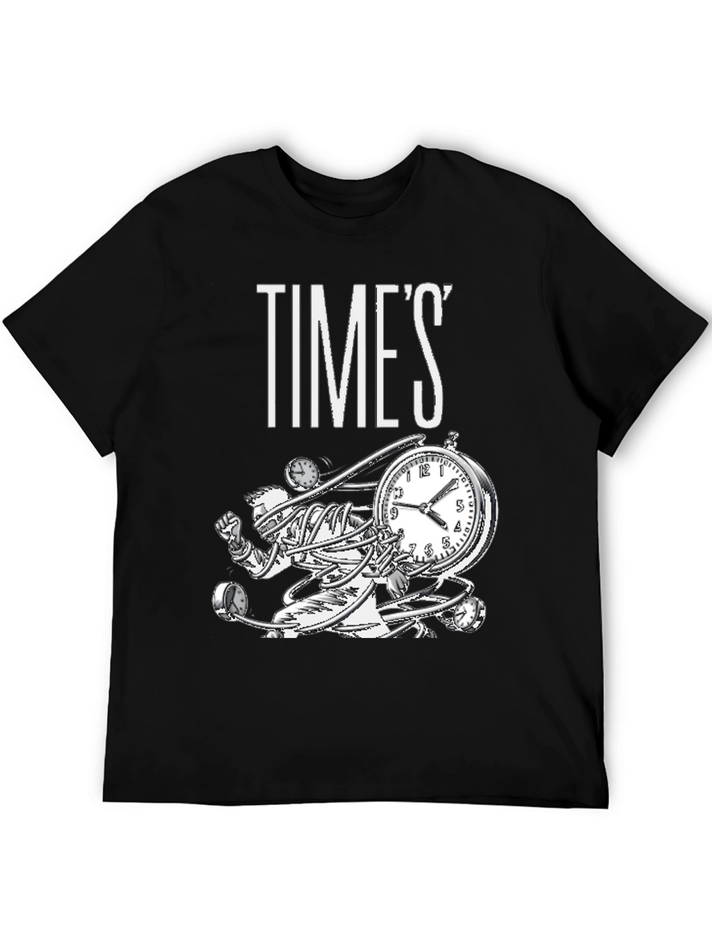 Time Warp Graphic Tee - Black Cotton T-Shirt