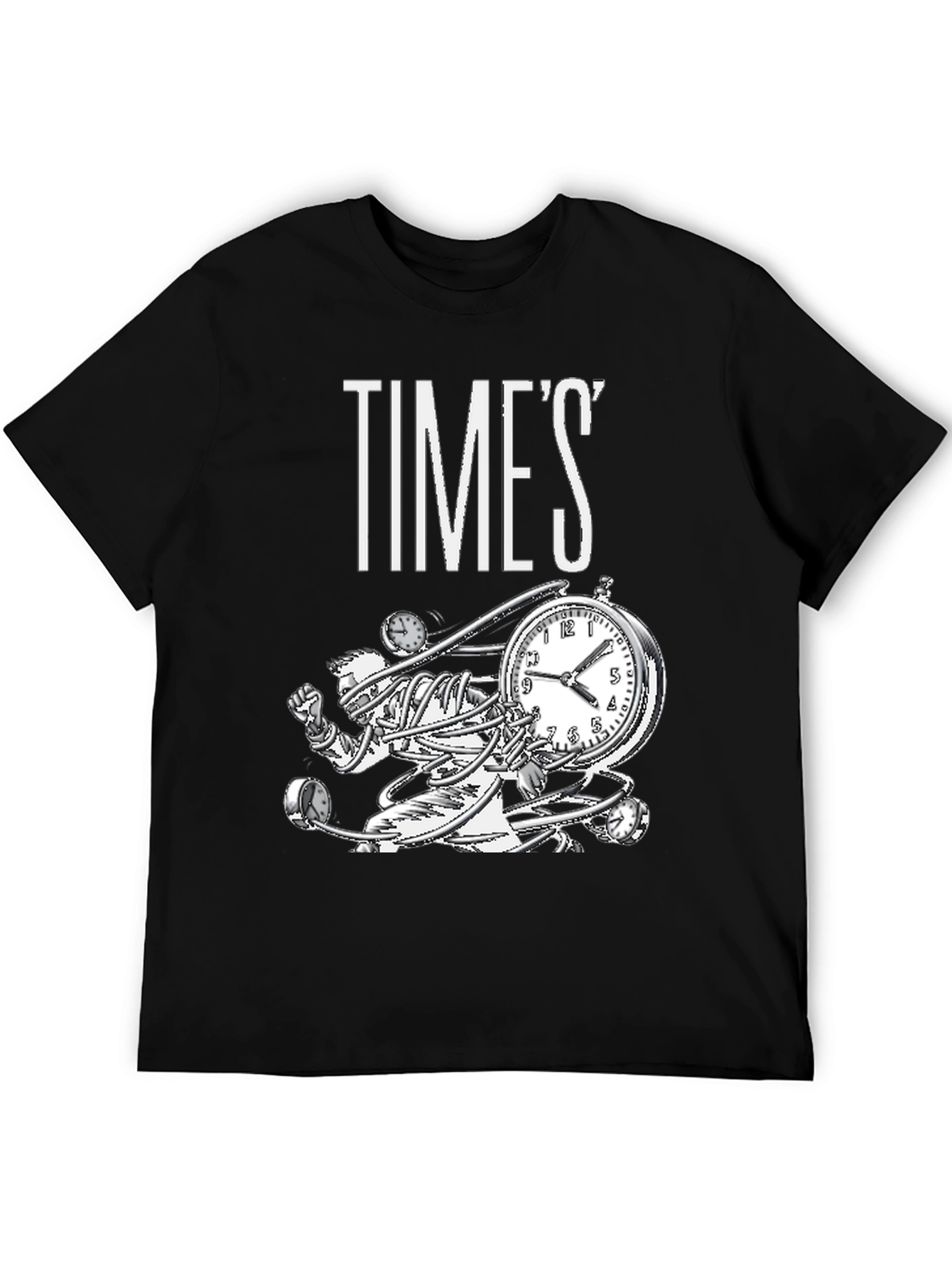 Time Warp Graphic Tee - Black Cotton T-Shirt