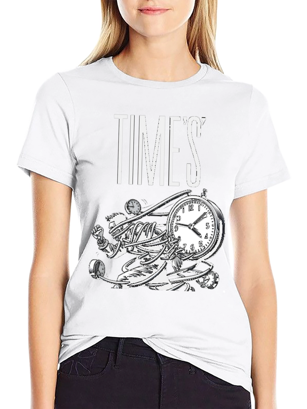 Time Warp Graphic Tee - Black Cotton T-Shirt