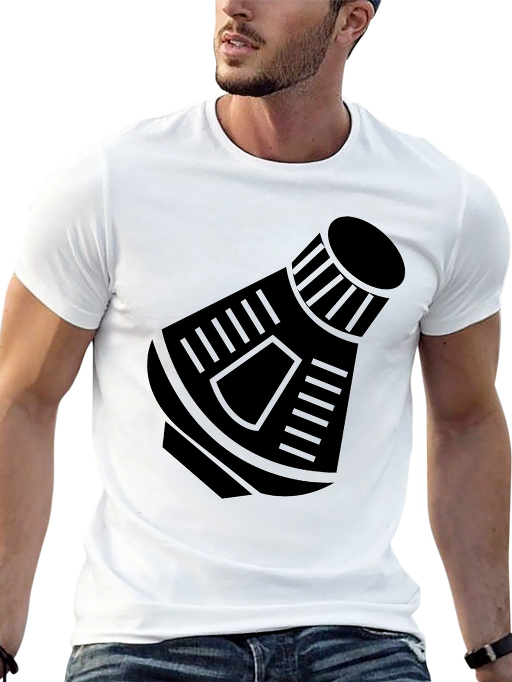 Space Capsule Graphic T-Shirt - Black Crew Neck Tee