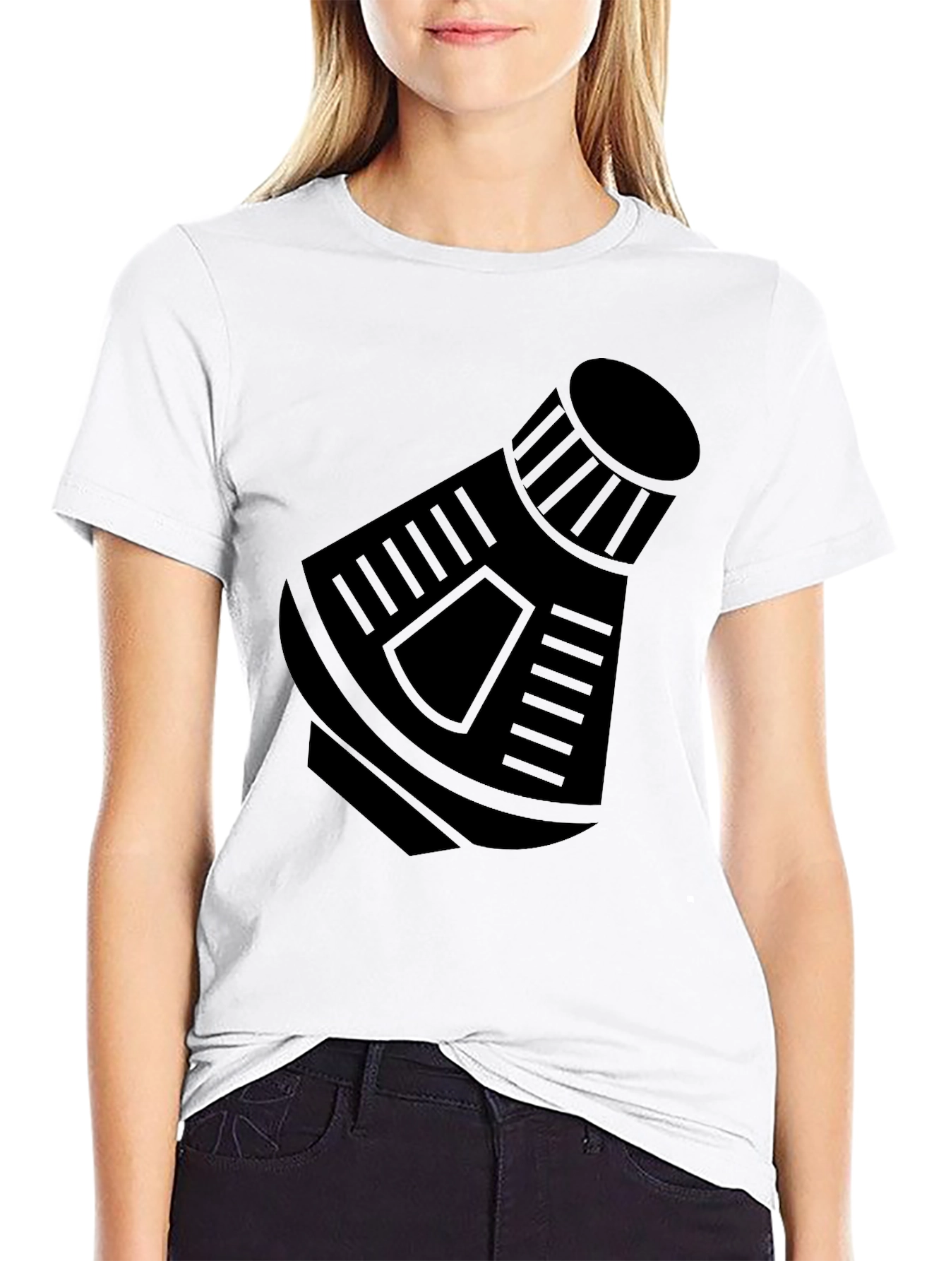 Space Capsule Graphic T-Shirt - Black Crew Neck Tee