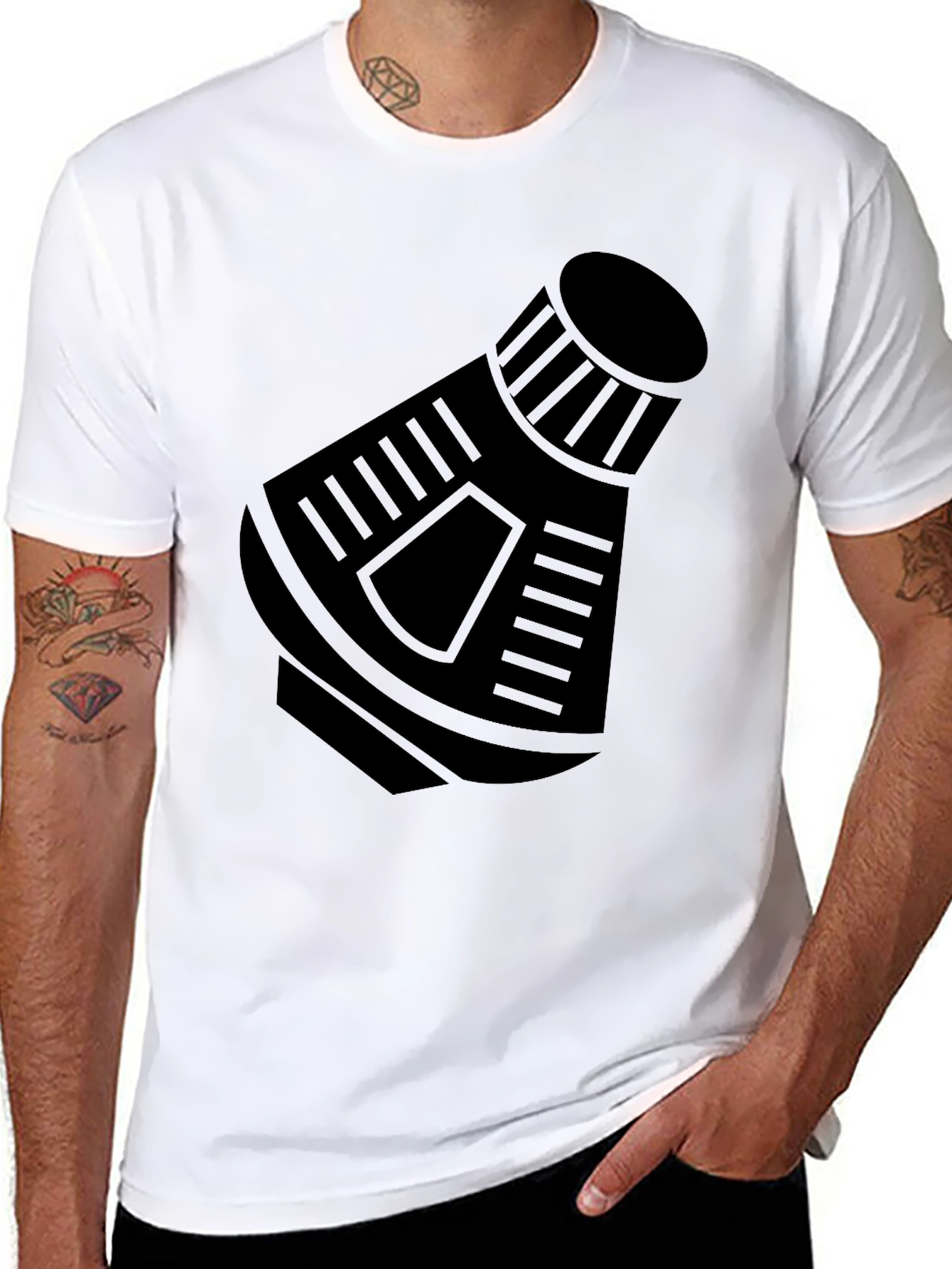 Space Capsule Graphic T-Shirt - Black Crew Neck Tee