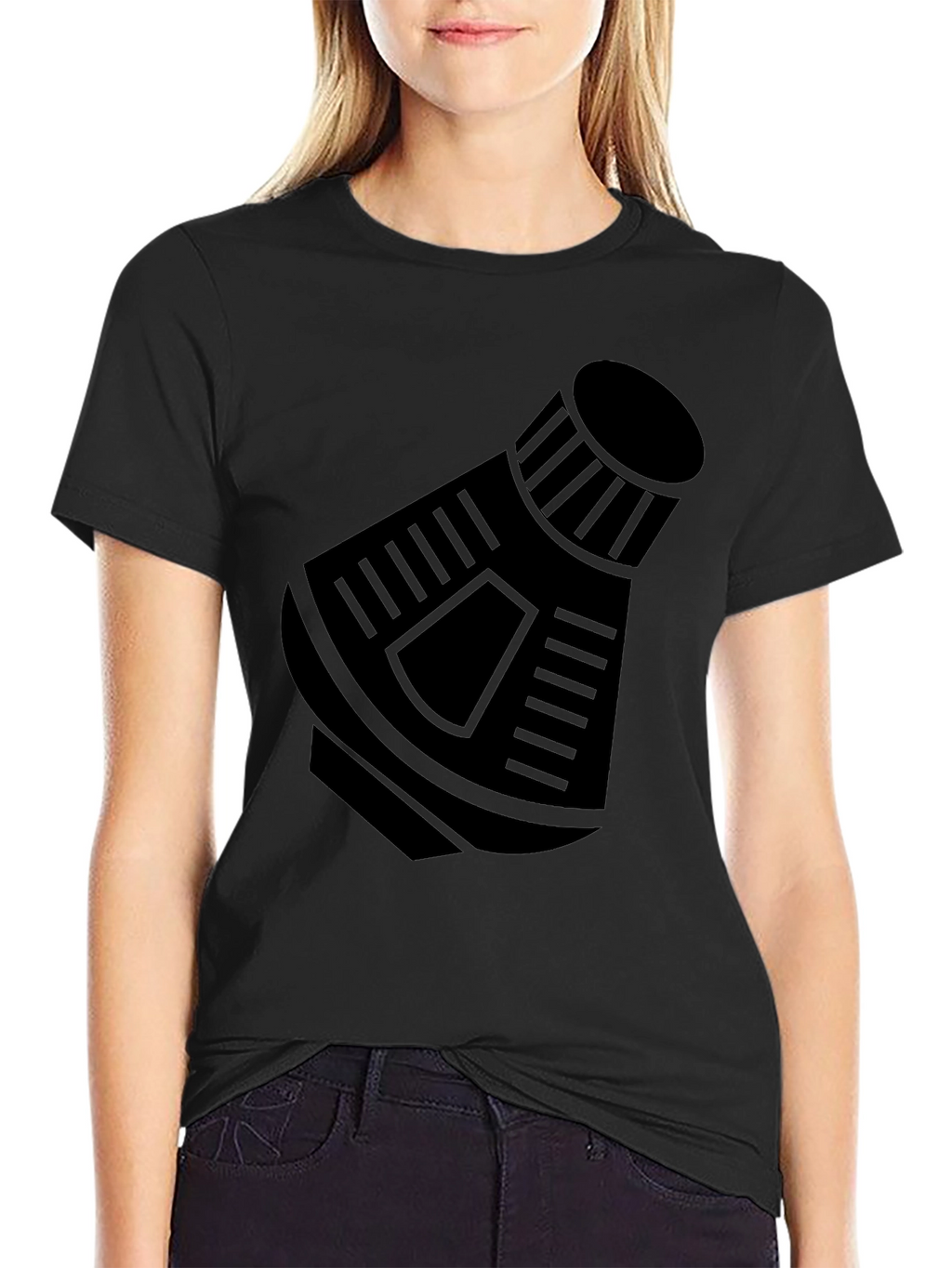 Space Capsule Graphic T-Shirt - Black Crew Neck Tee
