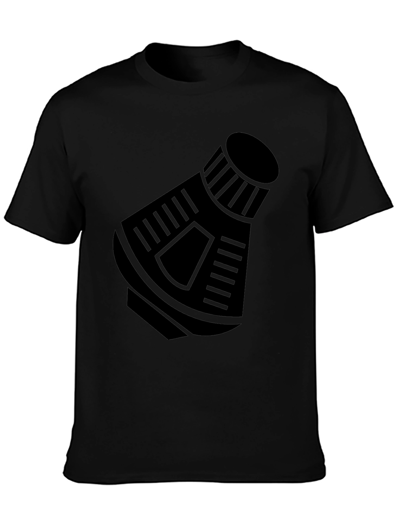 Space Capsule Graphic T-Shirt - Black Crew Neck Tee