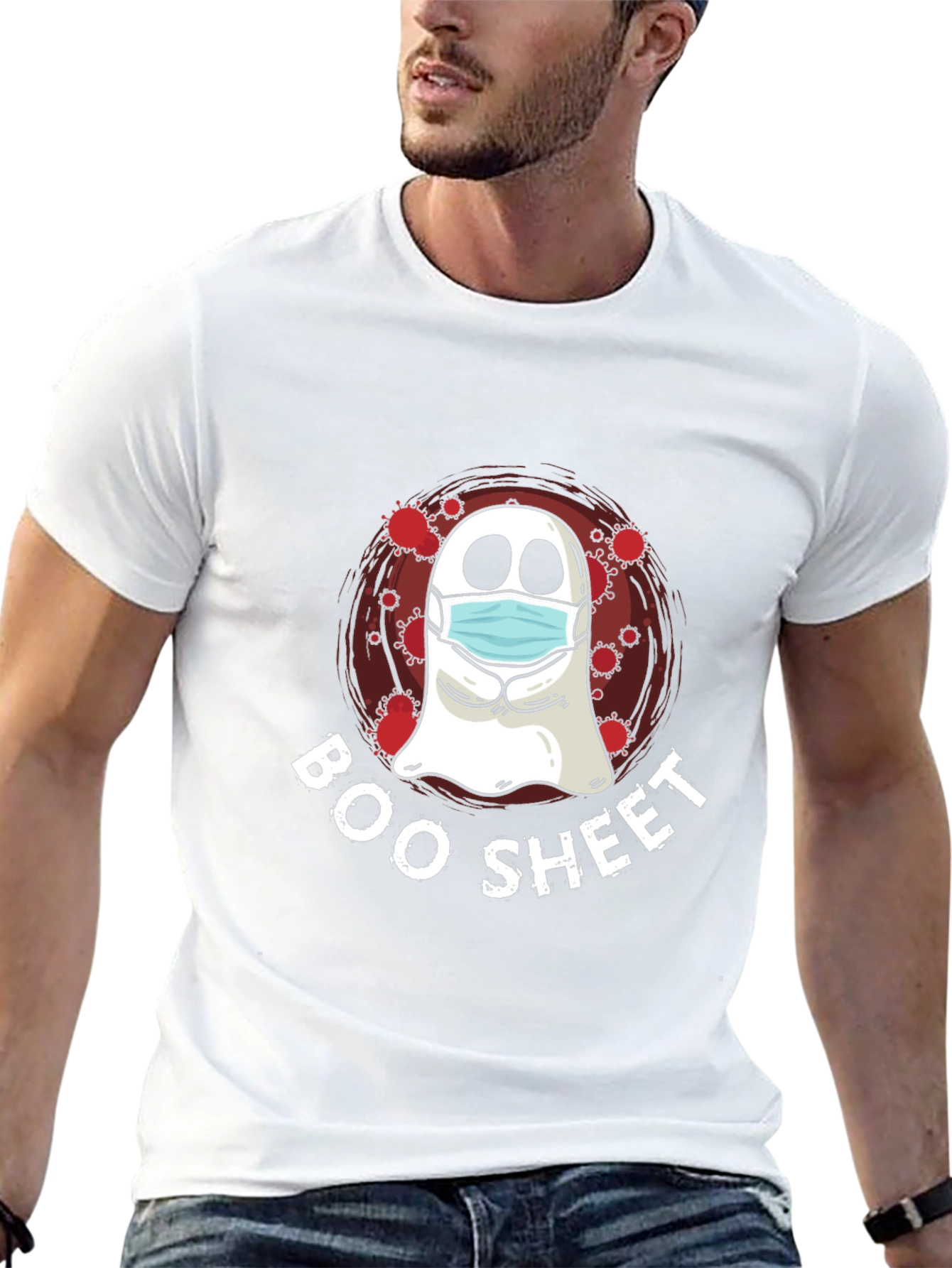 Boo Sheet Ghost Mask T-Shirt - Halloween Ready!