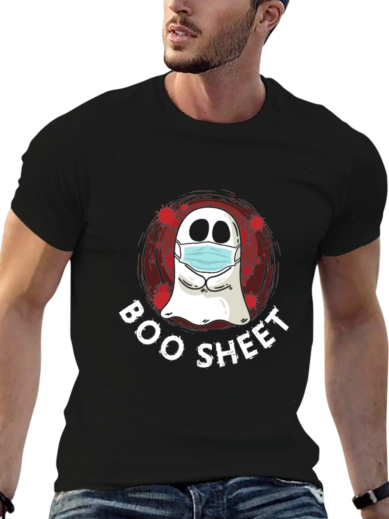 Boo Sheet Ghost Mask T-Shirt - Halloween Ready!