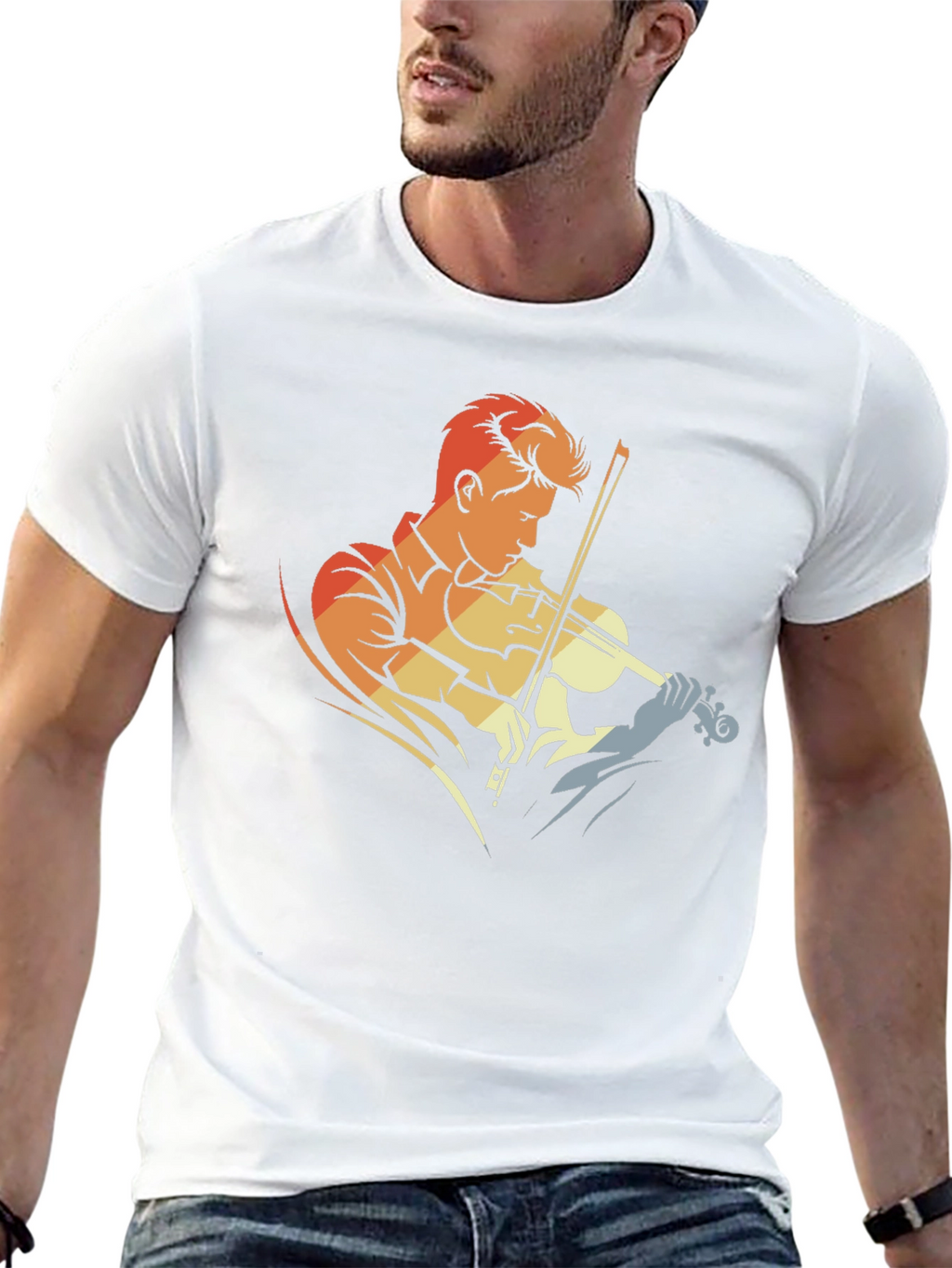Violinist Graphic T-Shirt - Retro Style