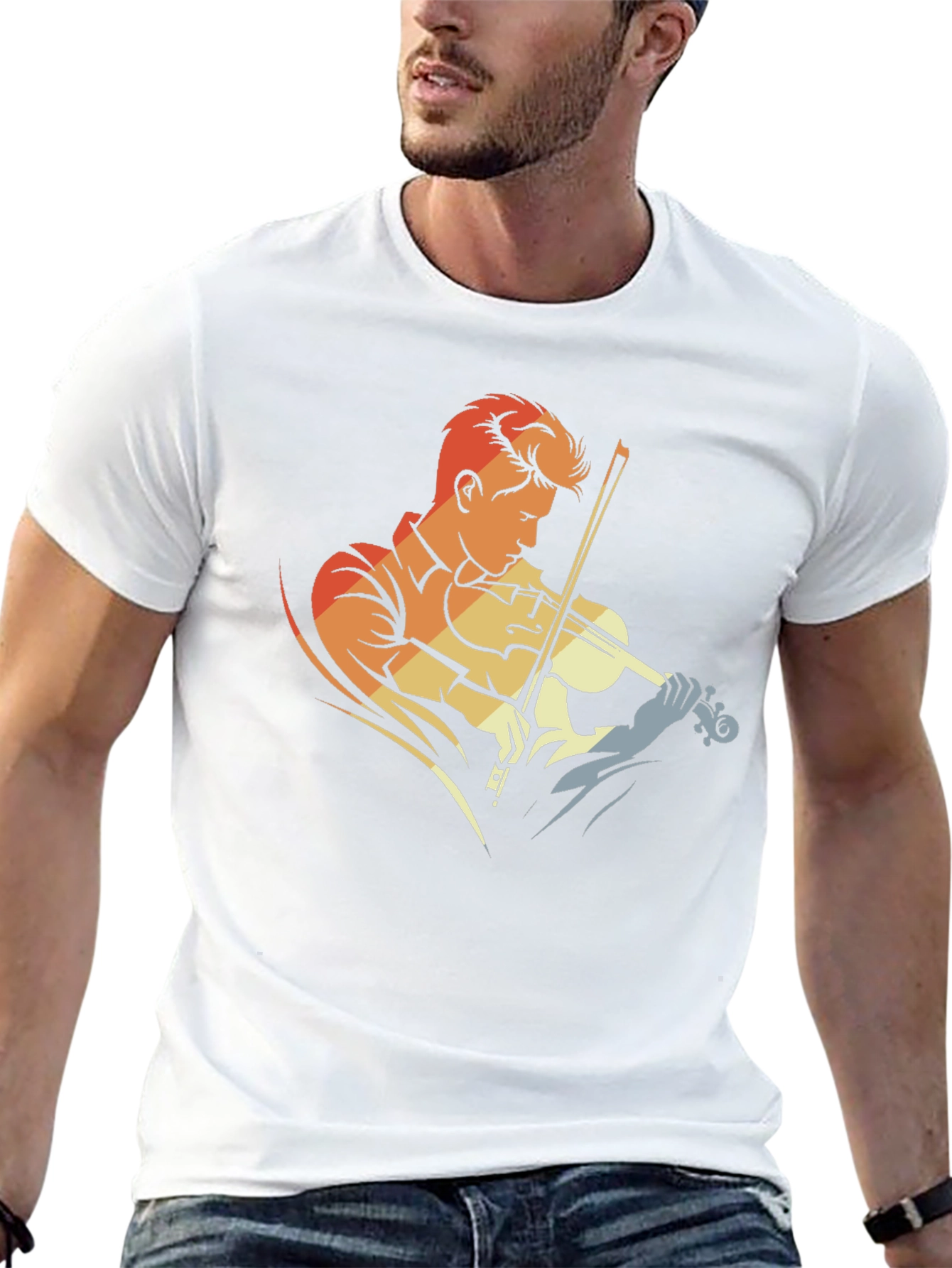 Violinist Graphic T-Shirt - Retro Style
