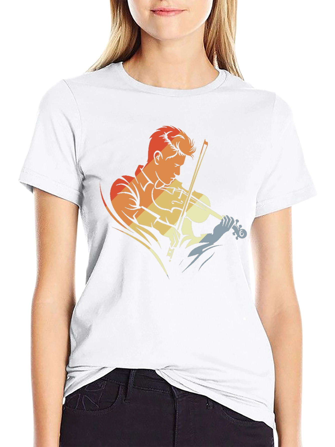 Violinist Graphic T-Shirt - Retro Style