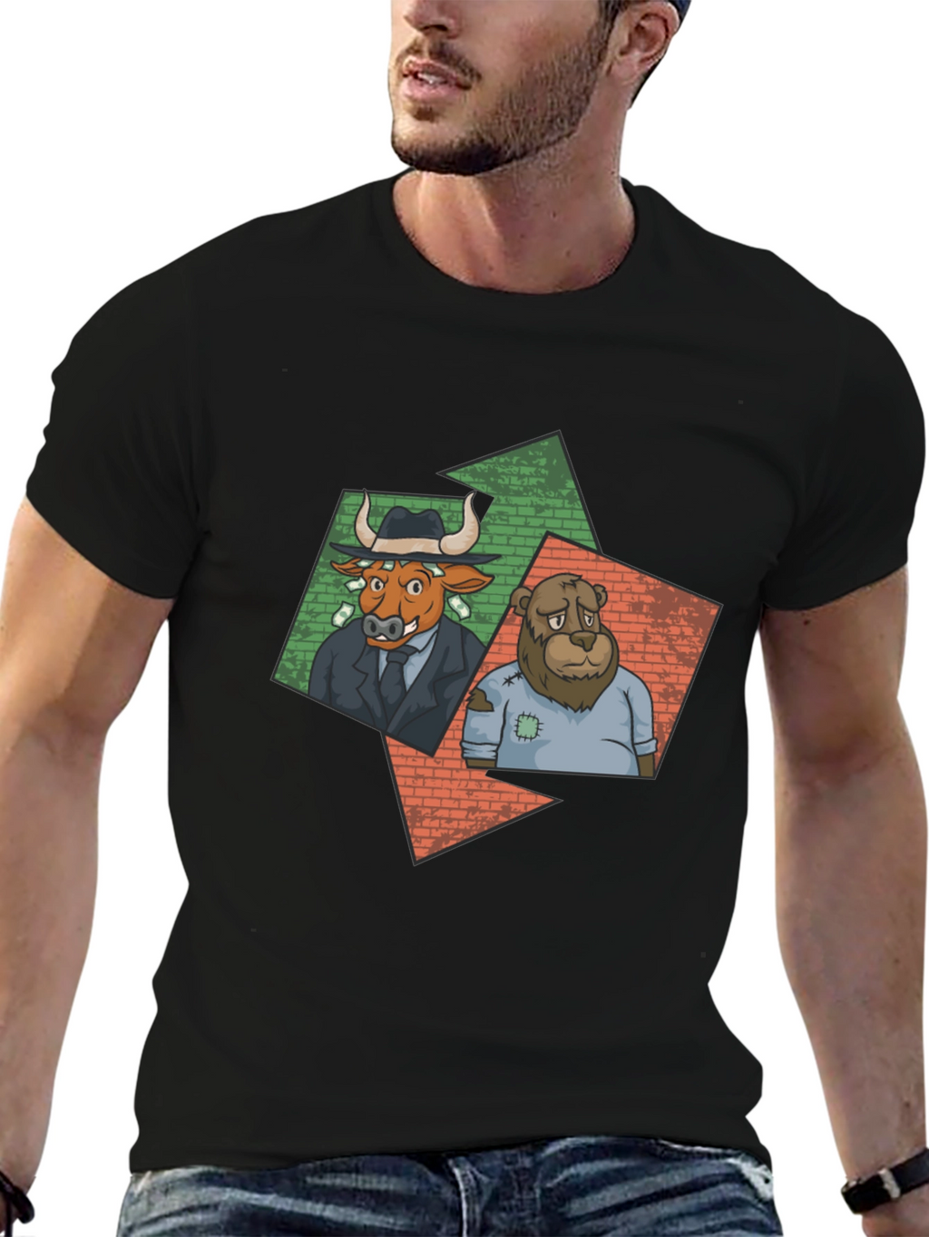 Bull and Bear Graphic Tee