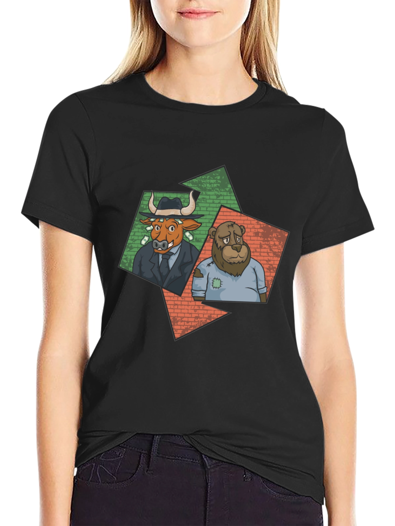 Bull and Bear Graphic Tee